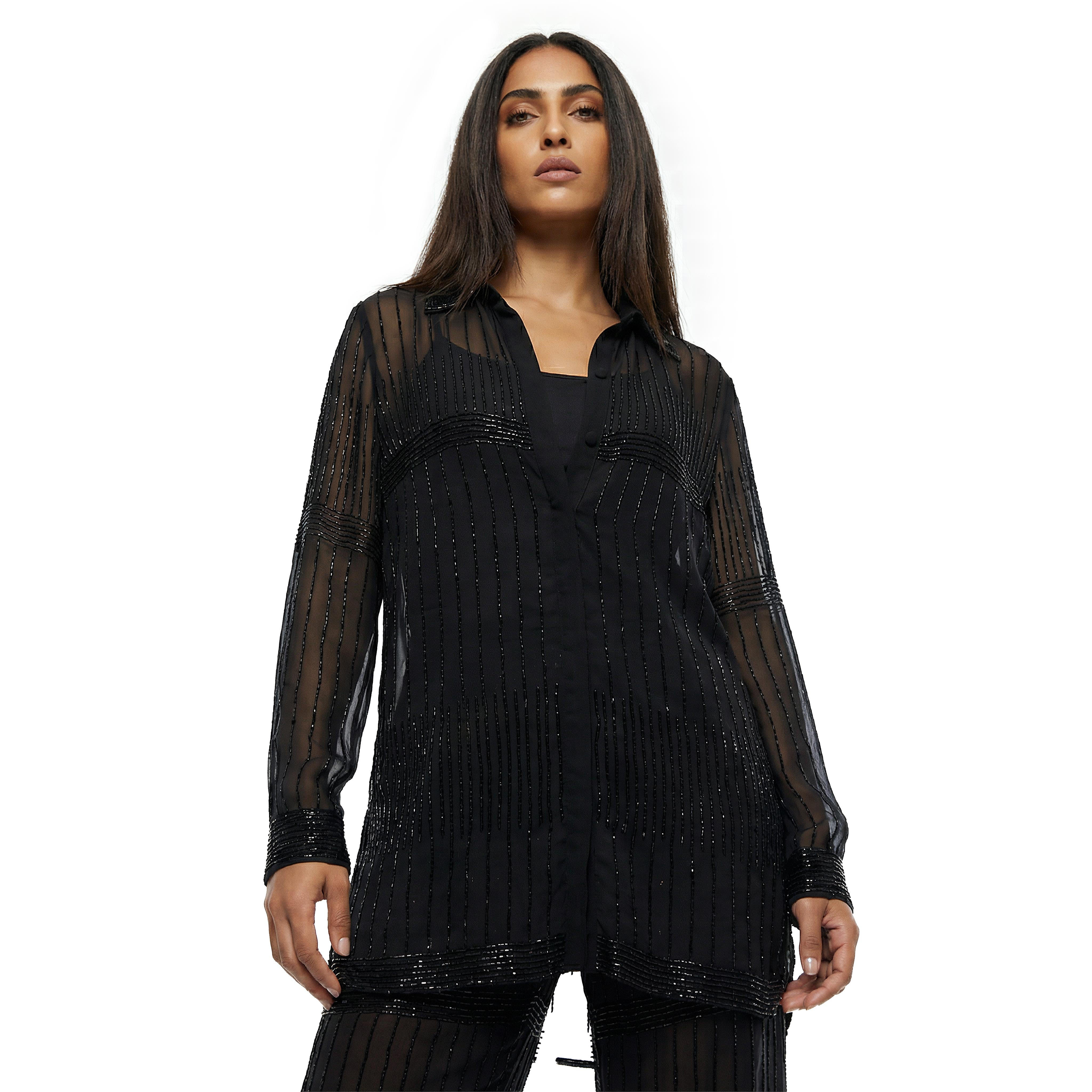 Longline Shirt with Bead Embellishment-women-clothing-shirtsandblouses-shirts-image-6