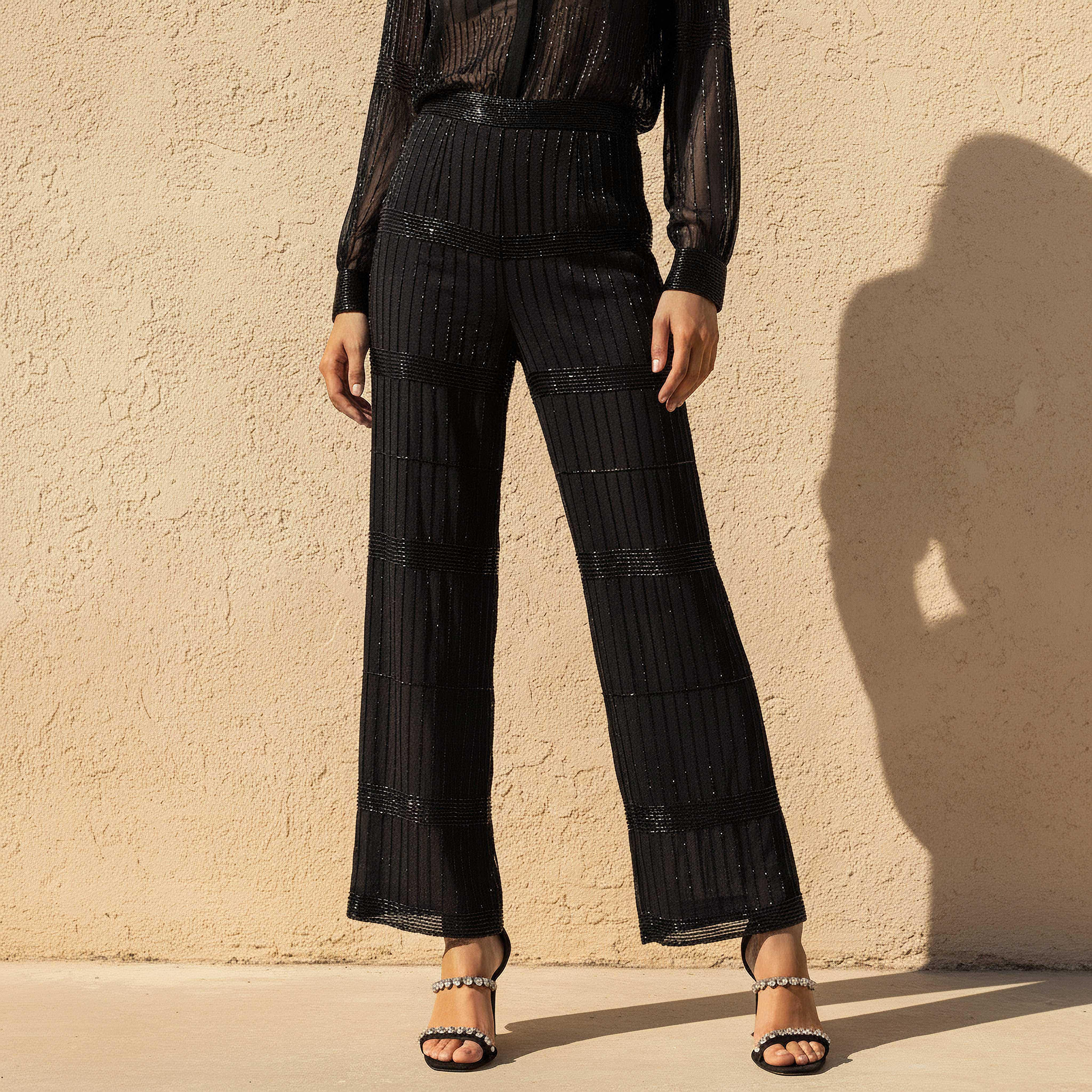 Wide Leg Fit Bead Embellished Pants-women-clothing-bottoms-trousers-image-1