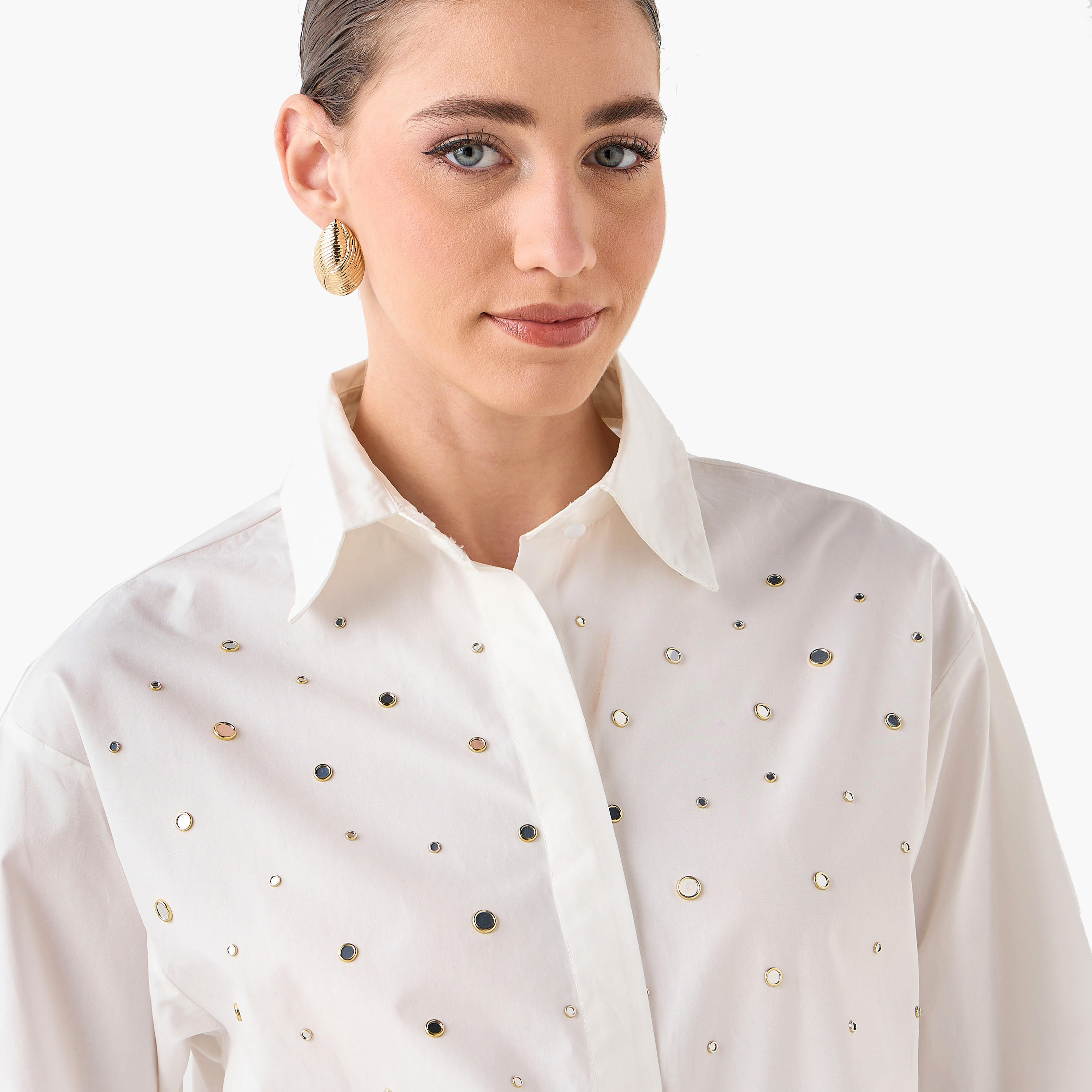 Relaxed Fit Cotton Shirt with Embellishments-women-clothing-shirtsandblouses-shirts-image-8