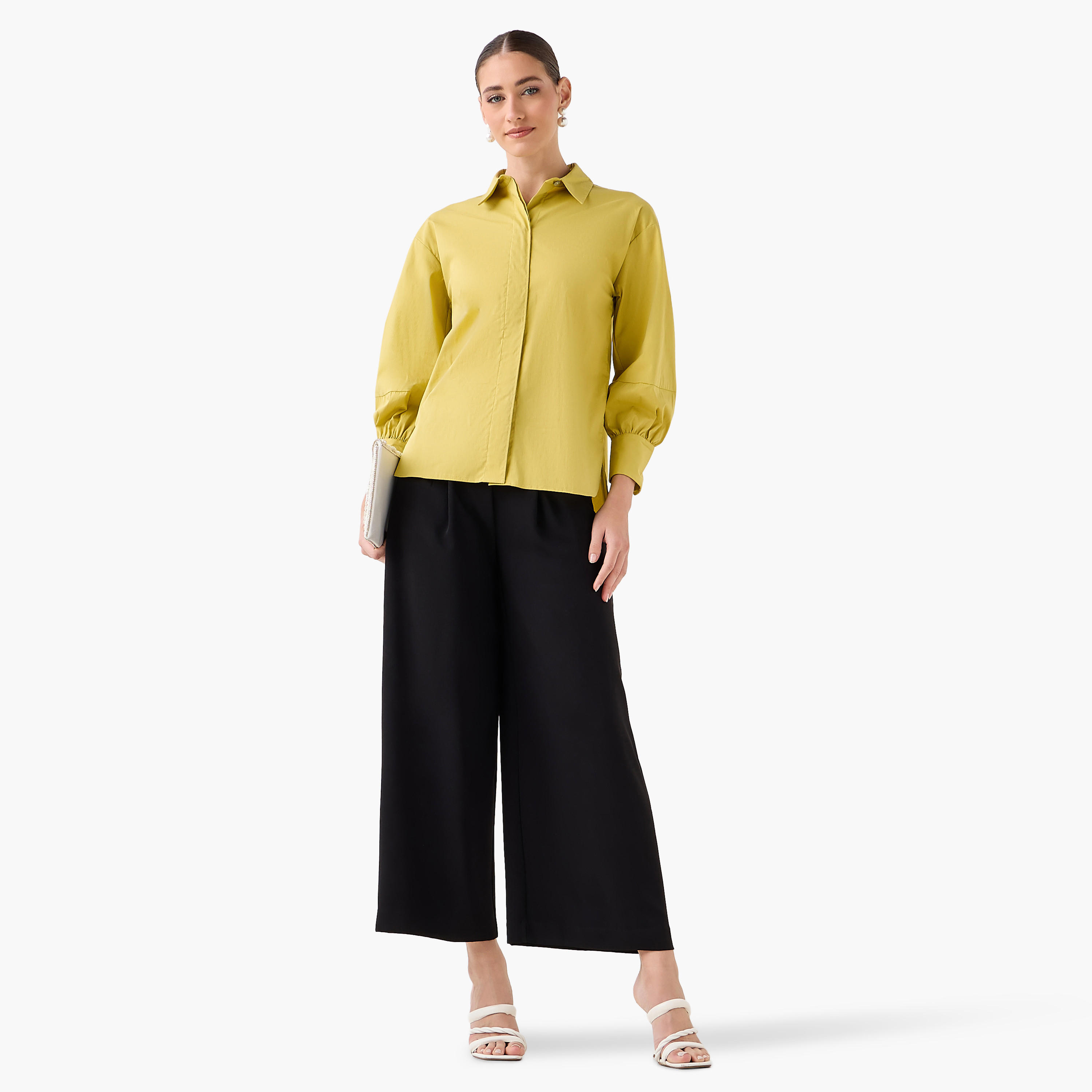 قميص بقصة مريحة وأزرار مخفية-women-clothing-shirtsandblouses-shirts-image-5