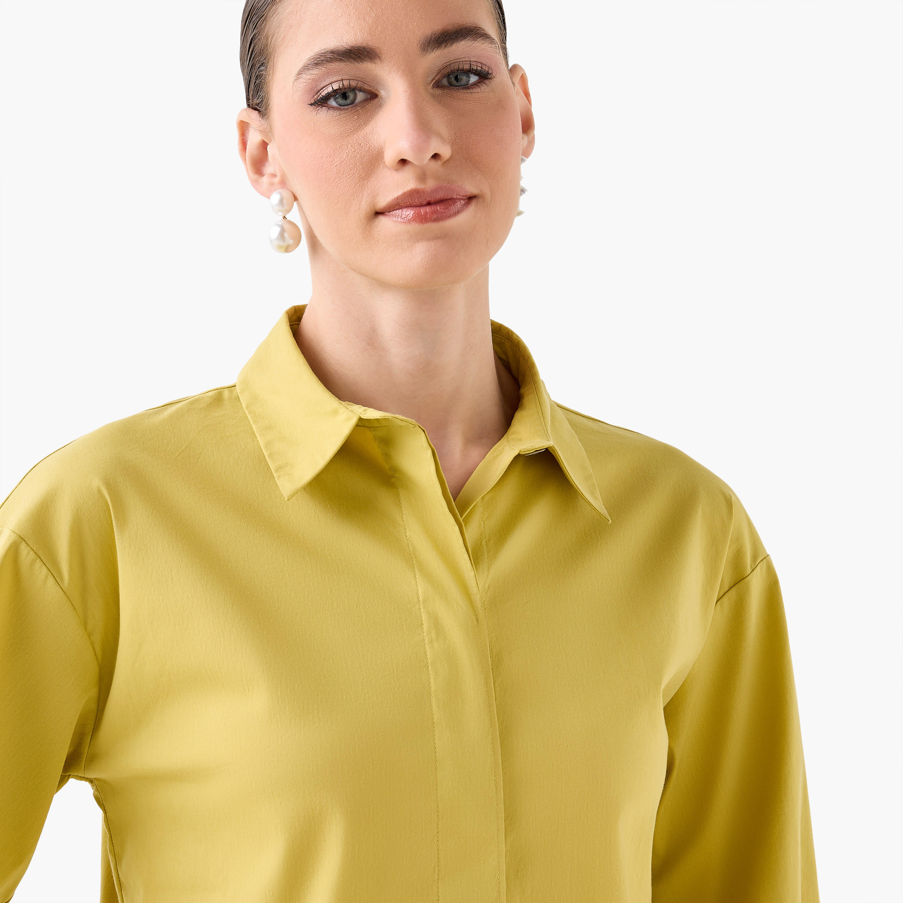قميص بقصة مريحة وأزرار مخفية-women-clothing-shirtsandblouses-shirts-image-7