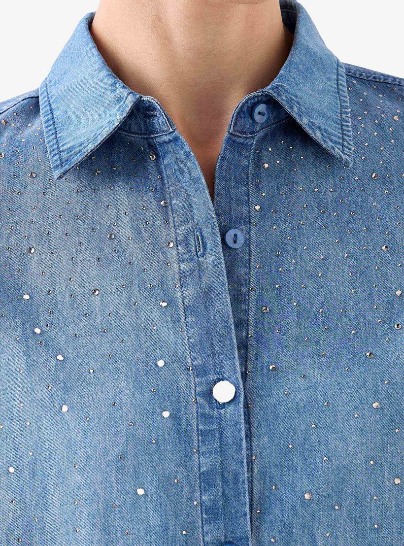 Relaxed Fit Cotton Shirt with Embellishment-women-clothing-shirtsandblouses-shirts-image-2