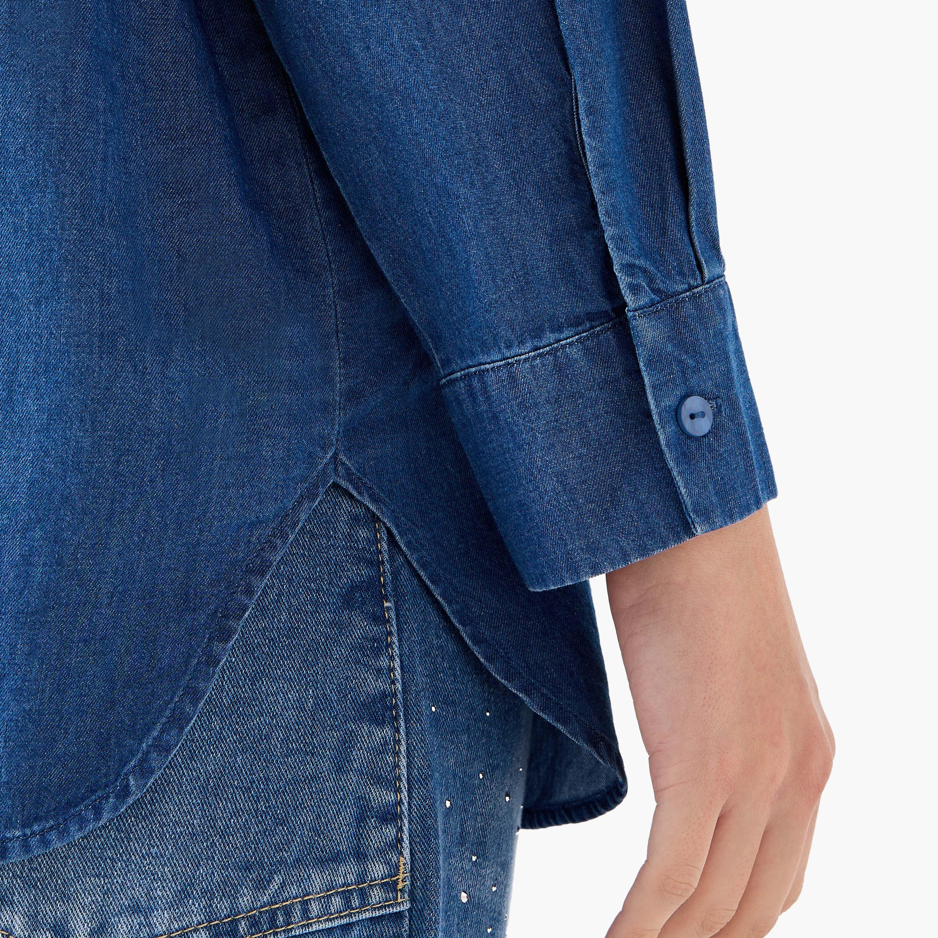 Relaxed Fit Cotton Shirt with Embellishment-women-clothing-shirtsandblouses-shirts-image-7
