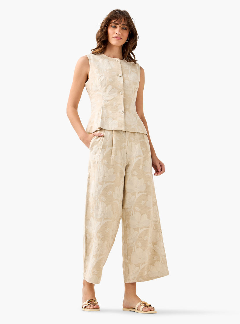 صدرية جاكار بنقشة زهور-women-winterwear-coatsandjackets-waistcoats-image-4