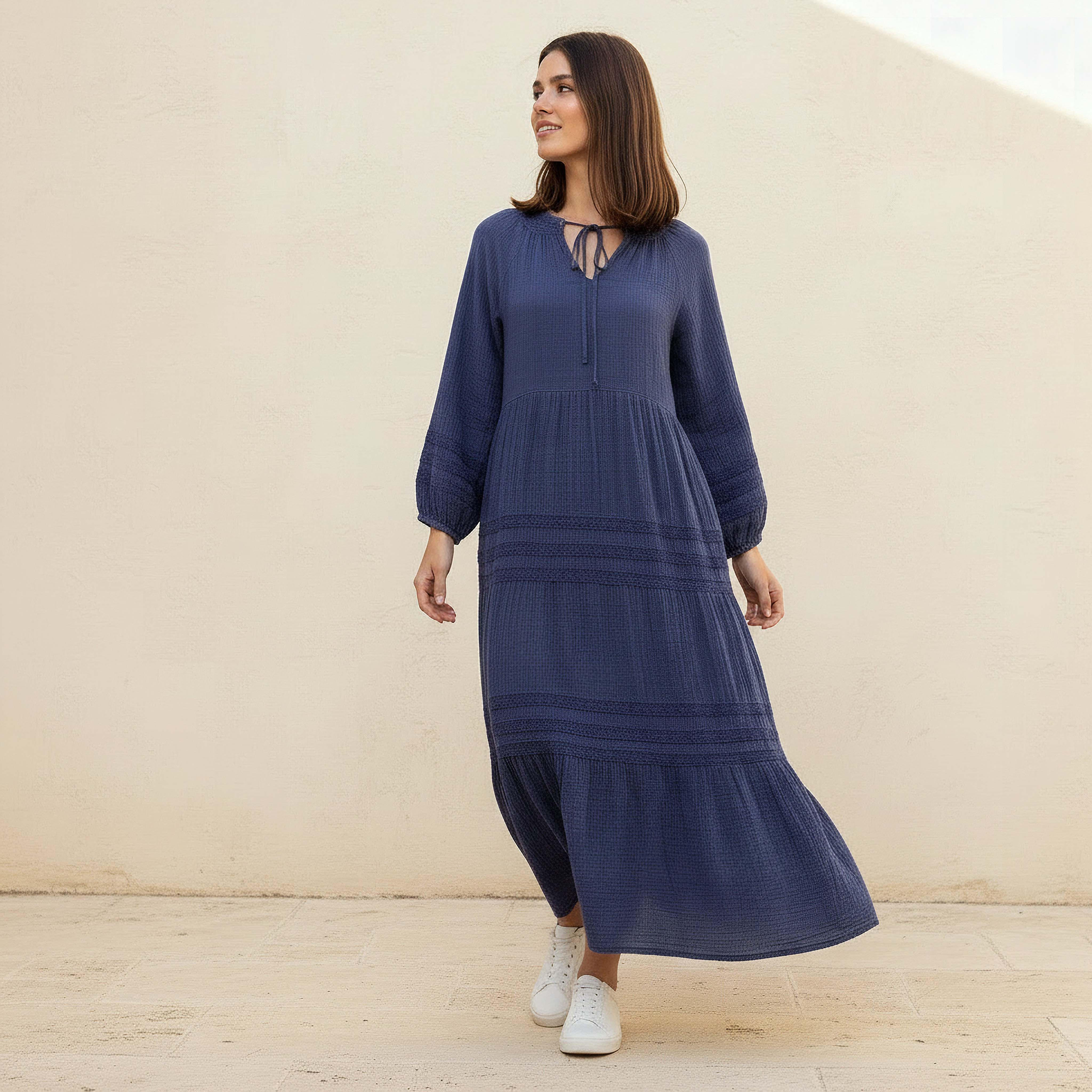 Tiered Maxi Dress with Crochet Embroidery-women-clothing-dresses-image-1