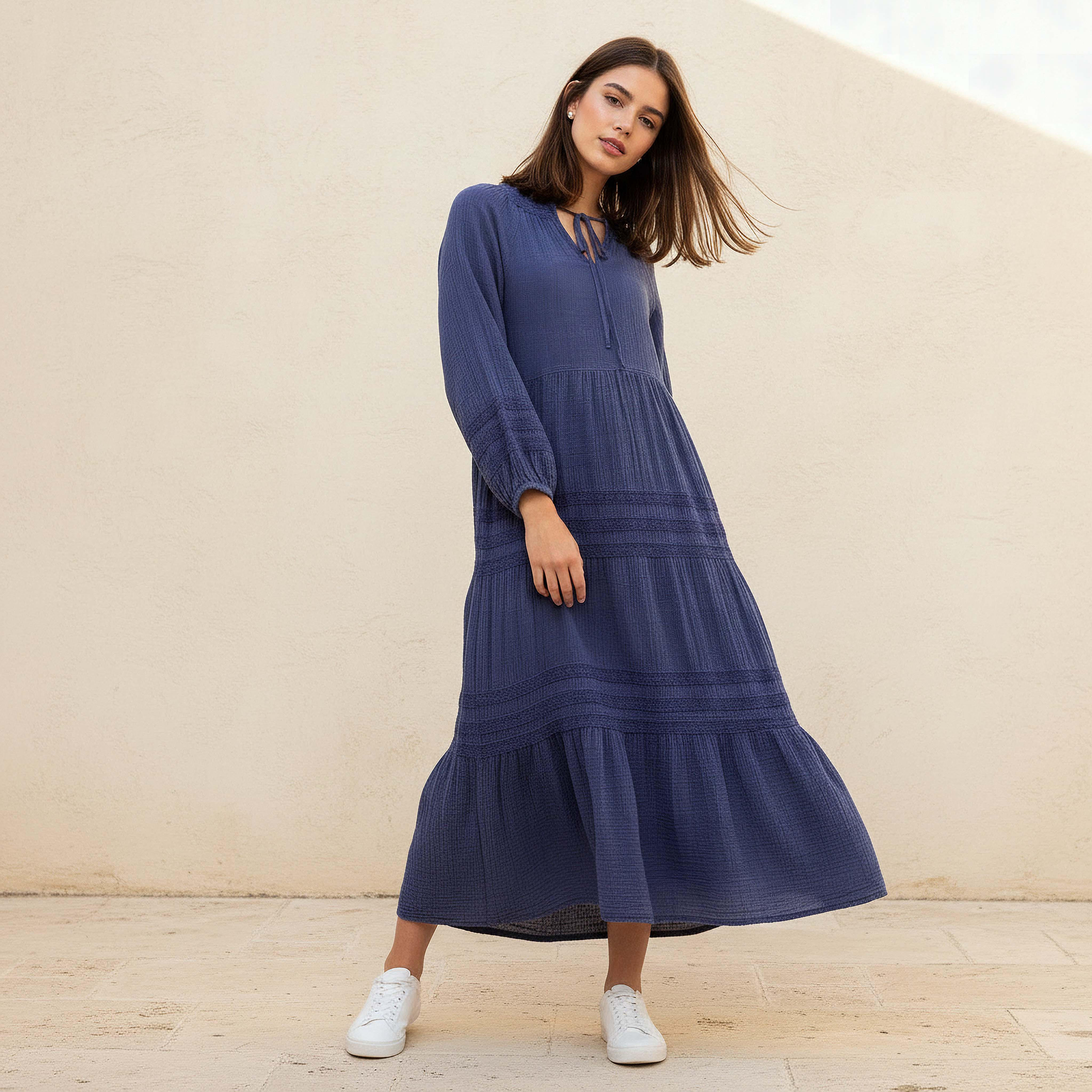 Tiered Maxi Dress with Crochet Embroidery-women-clothing-dresses-image-3