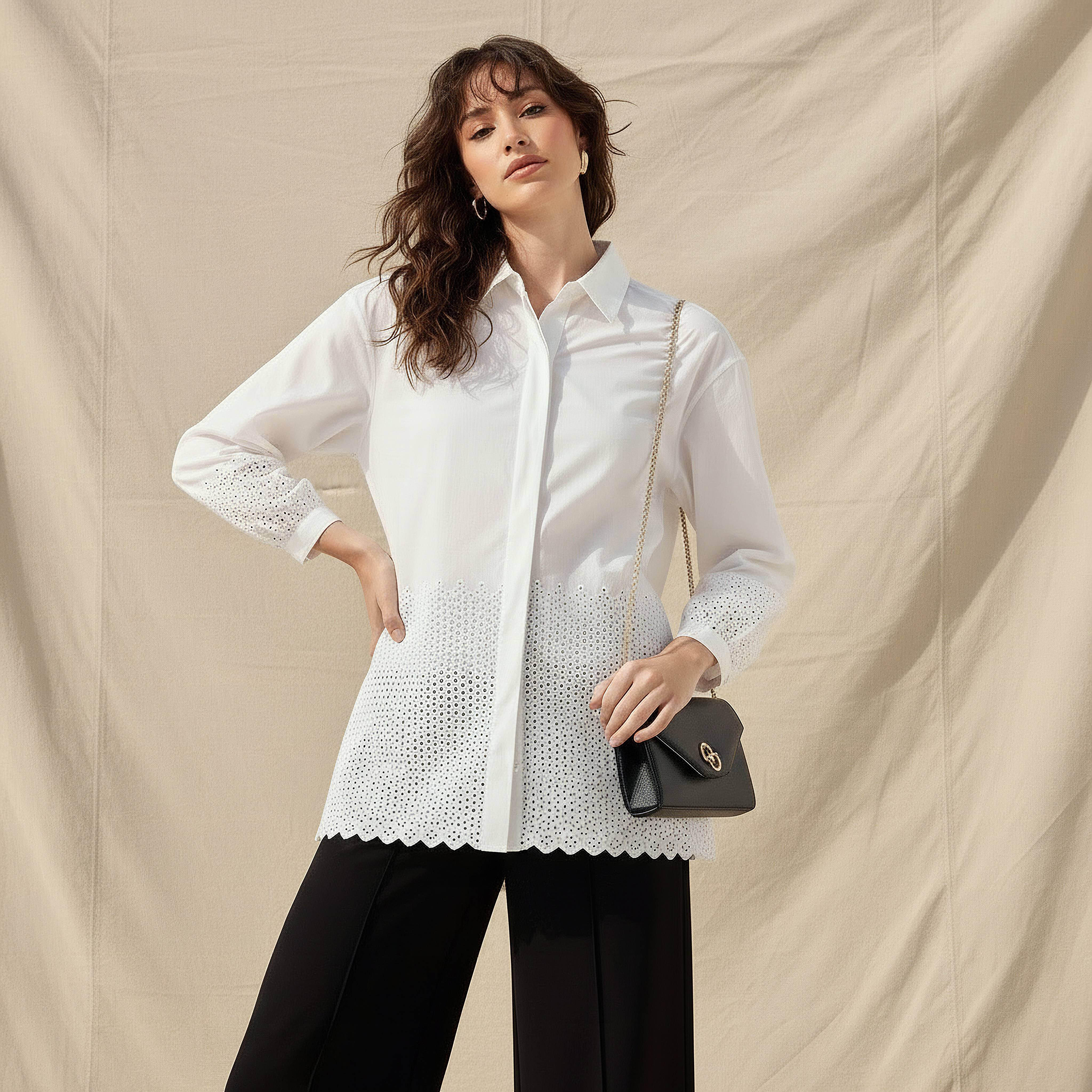 Cotton Shirt with Cutwork Design-women-clothing-shirtsandblouses-shirts-image-1
