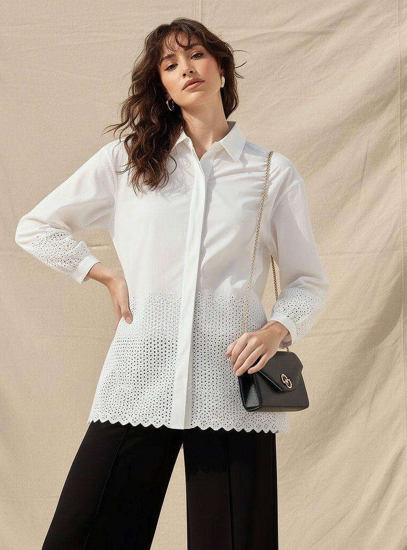 Cotton Shirt with Cutwork Design-women-clothing-shirtsandblouses-shirts-image-1