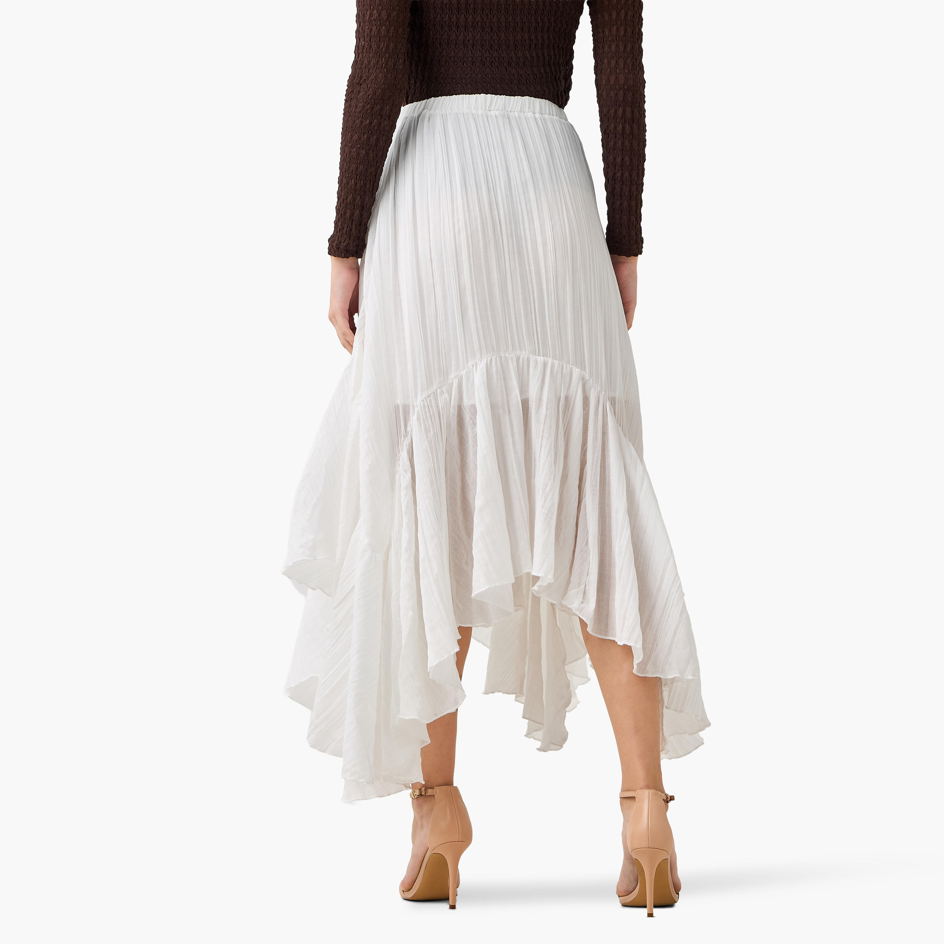 تنورة ميدي غير متماثلة بكشكش من أيكونيك-women-clothing-bottoms-skirts-image-1