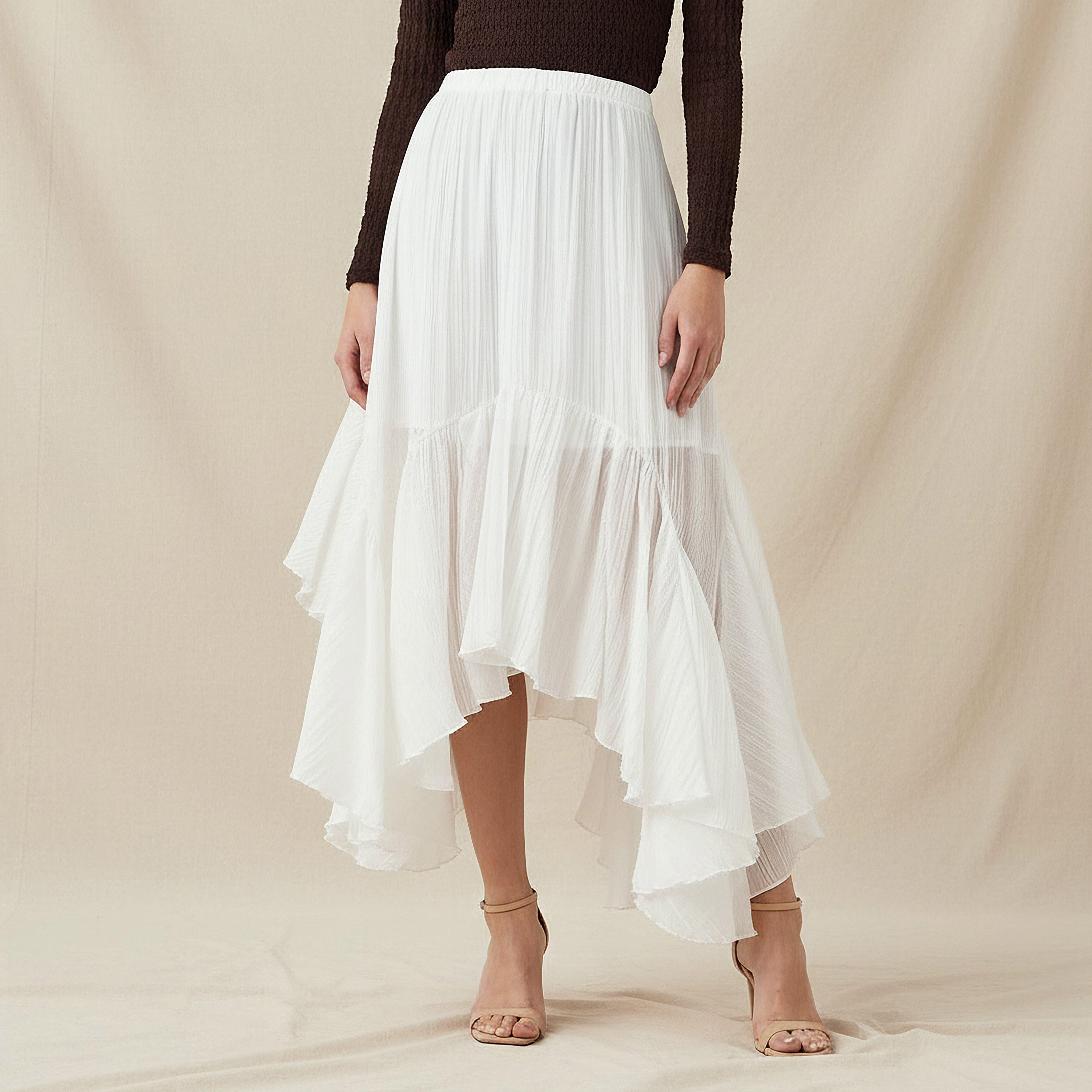 تنورة ميدي غير متماثلة بكشكش من أيكونيك-women-clothing-bottoms-skirts-image-5