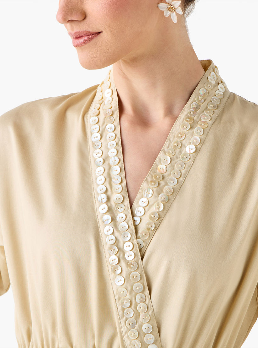 Embellished A-line Women Dress with V-neck-women-clothing-dresses-image-7