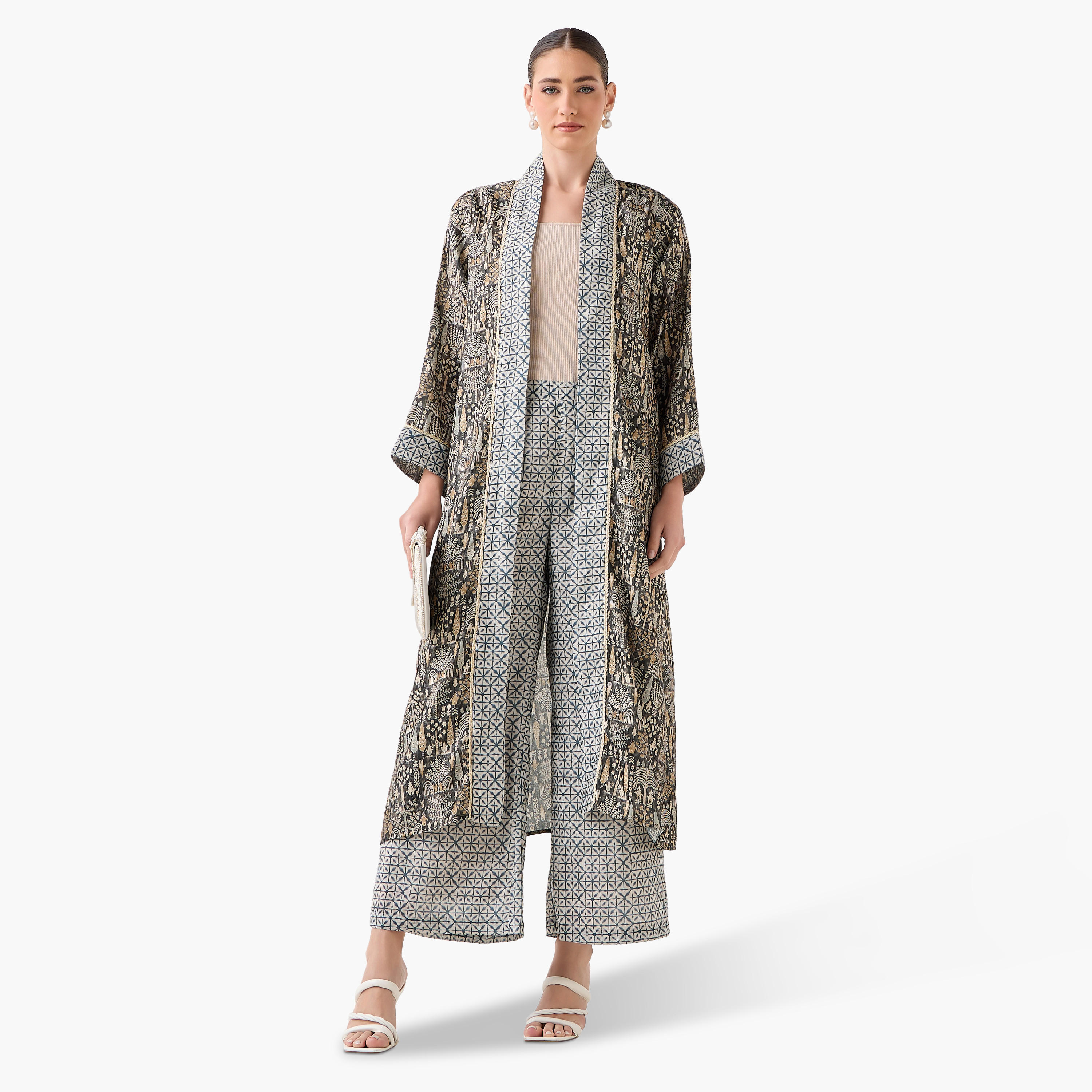 Relaxed Fit Printed Open Front Shrug-women-clothing-coordsets-image-5
