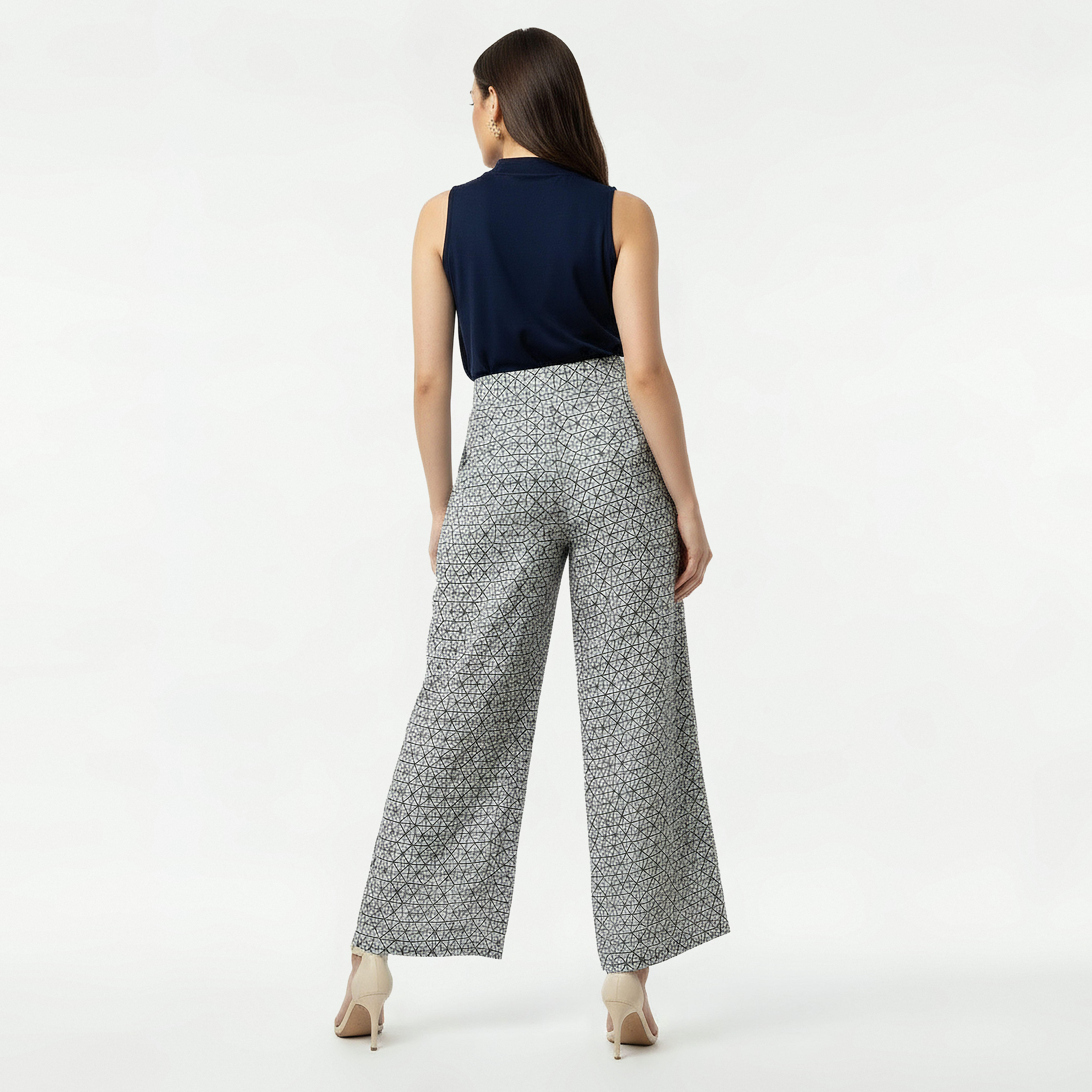 بنطلون واسع الساقين بطبعات وبخصر نصف مطاطي-women-clothing-coordsets-image-2