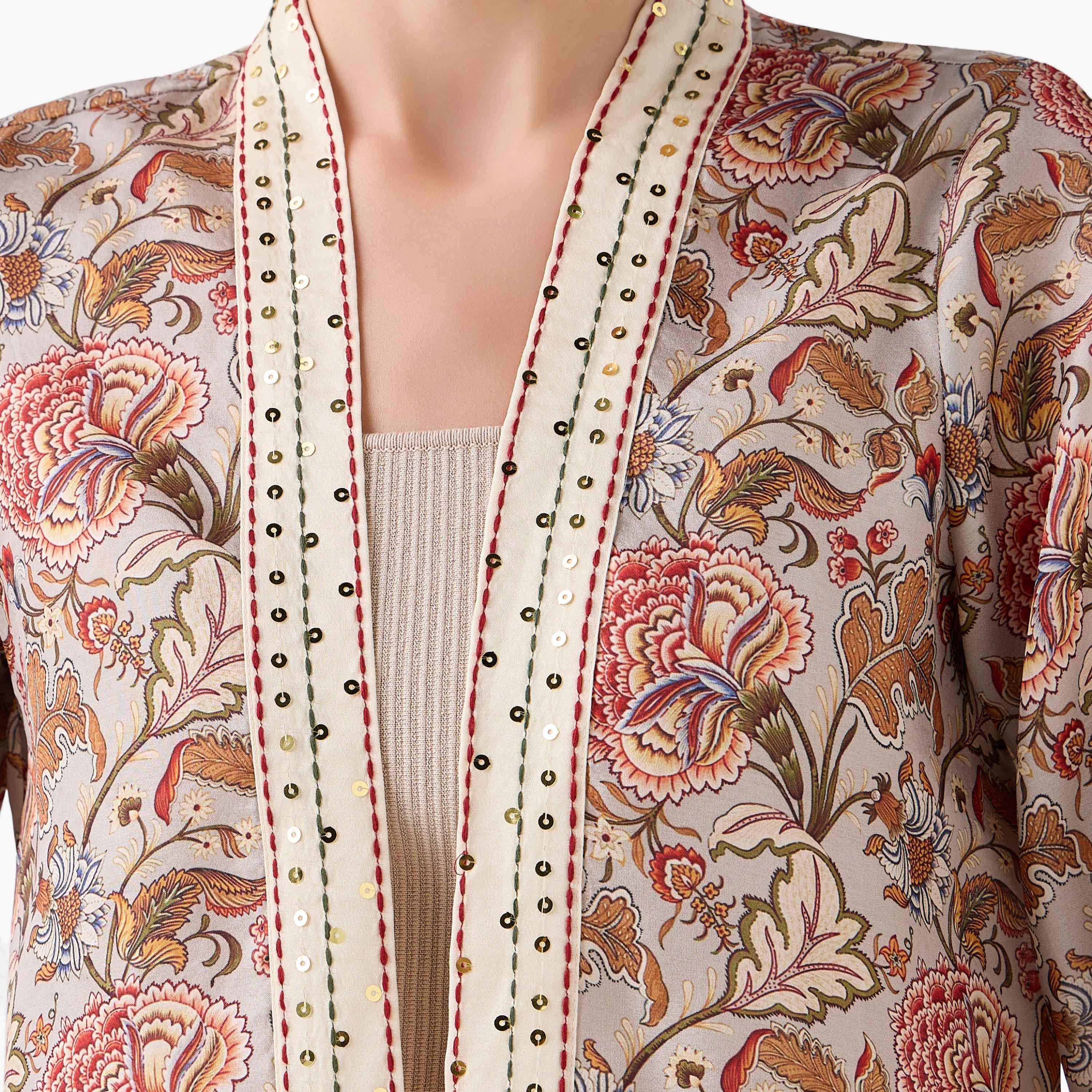 سترة شروج مفتوحة من الأمام وقصة مريحة بطبعات-women-clothing-coordsets-image-7
