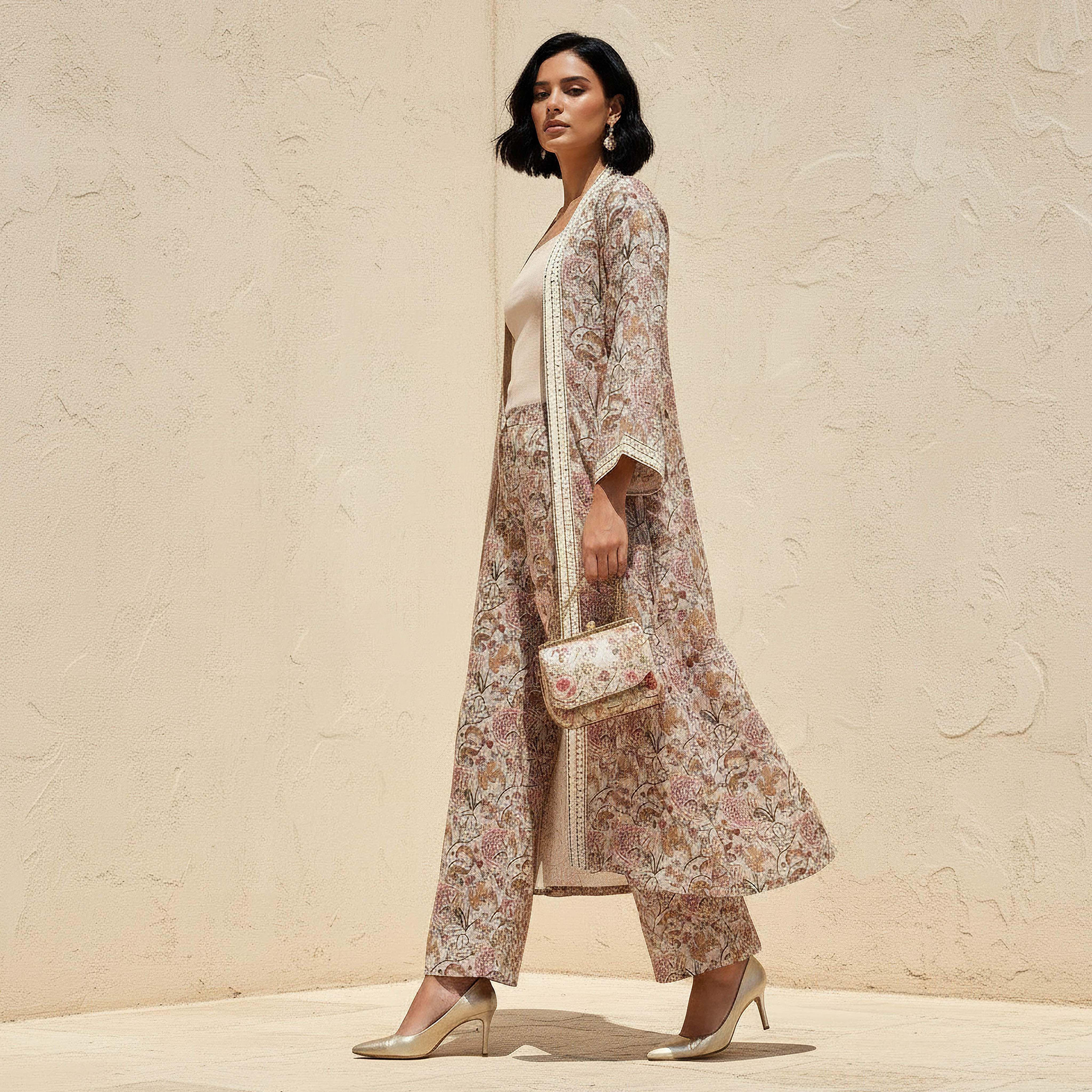 سترة شروج مفتوحة من الأمام وقصة مريحة بطبعات-women-clothing-coordsets-image-6
