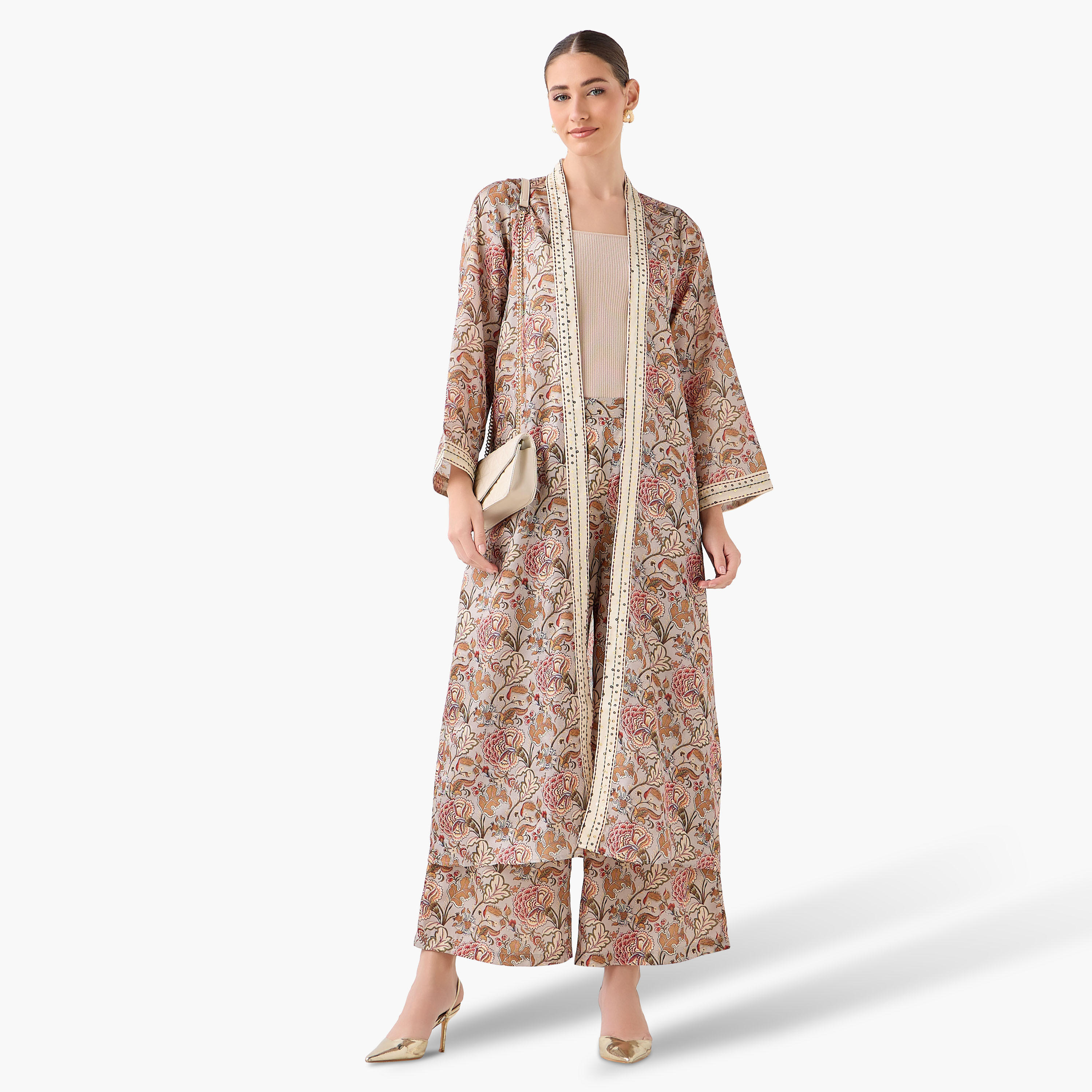 سترة شروج مفتوحة من الأمام وقصة مريحة بطبعات-women-clothing-coordsets-image-3