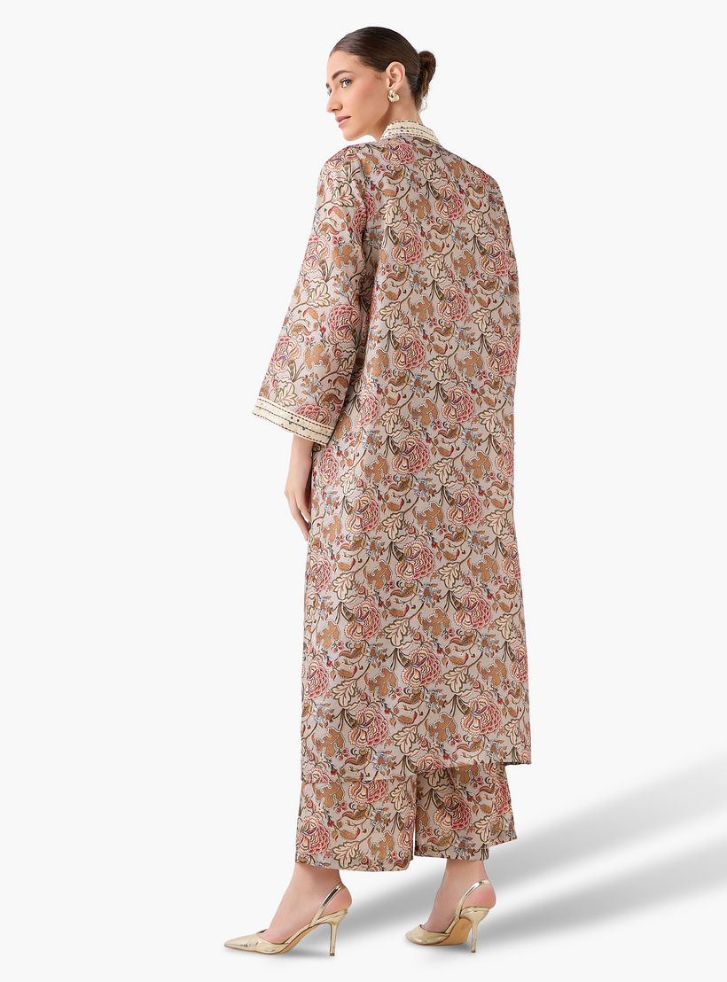 سترة شروج مفتوحة من الأمام وقصة مريحة بطبعات-women-clothing-coordsets-image-2