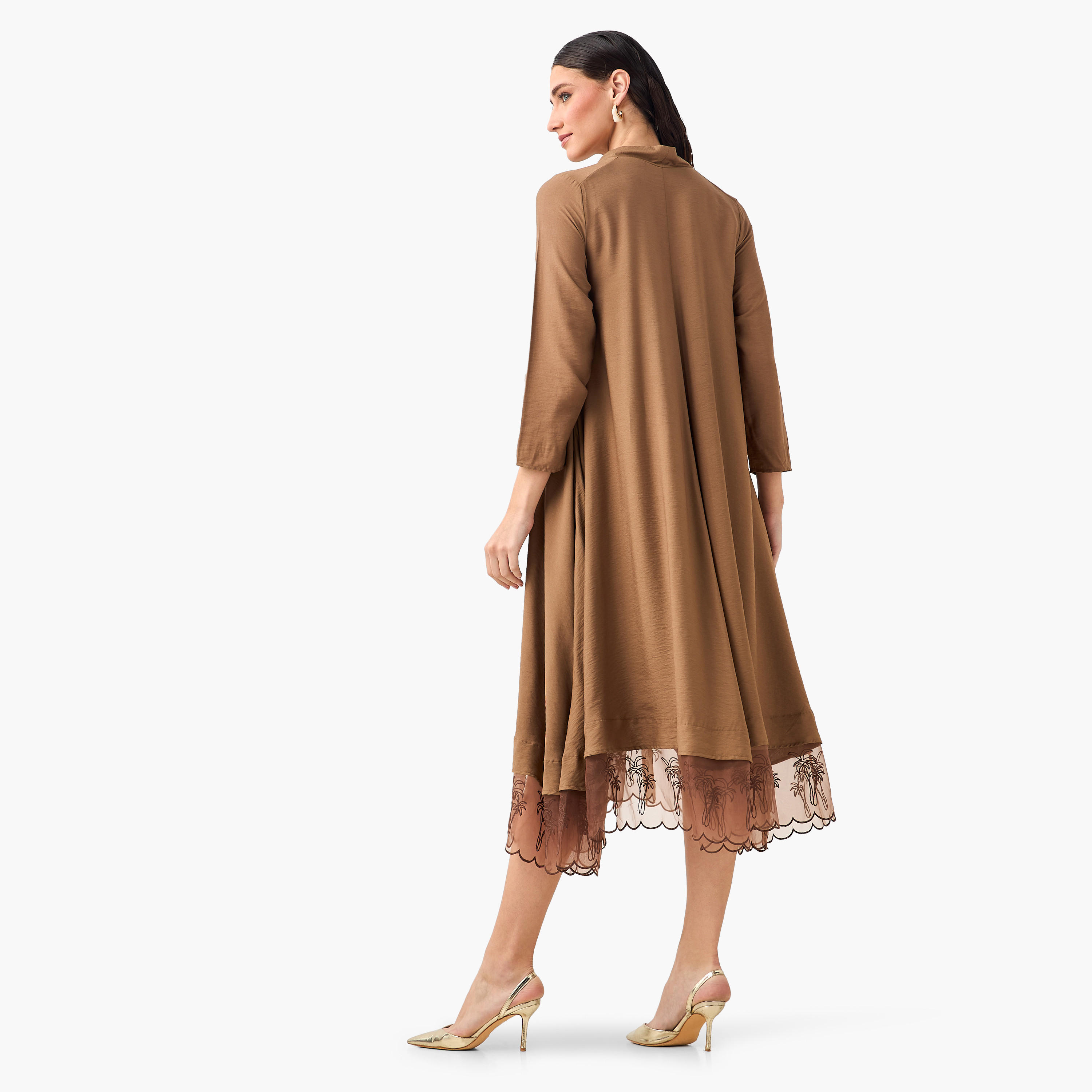 فستان ميدي بقصة إيه لاين وياقة حرف V-women-clothing-dresses-image-6