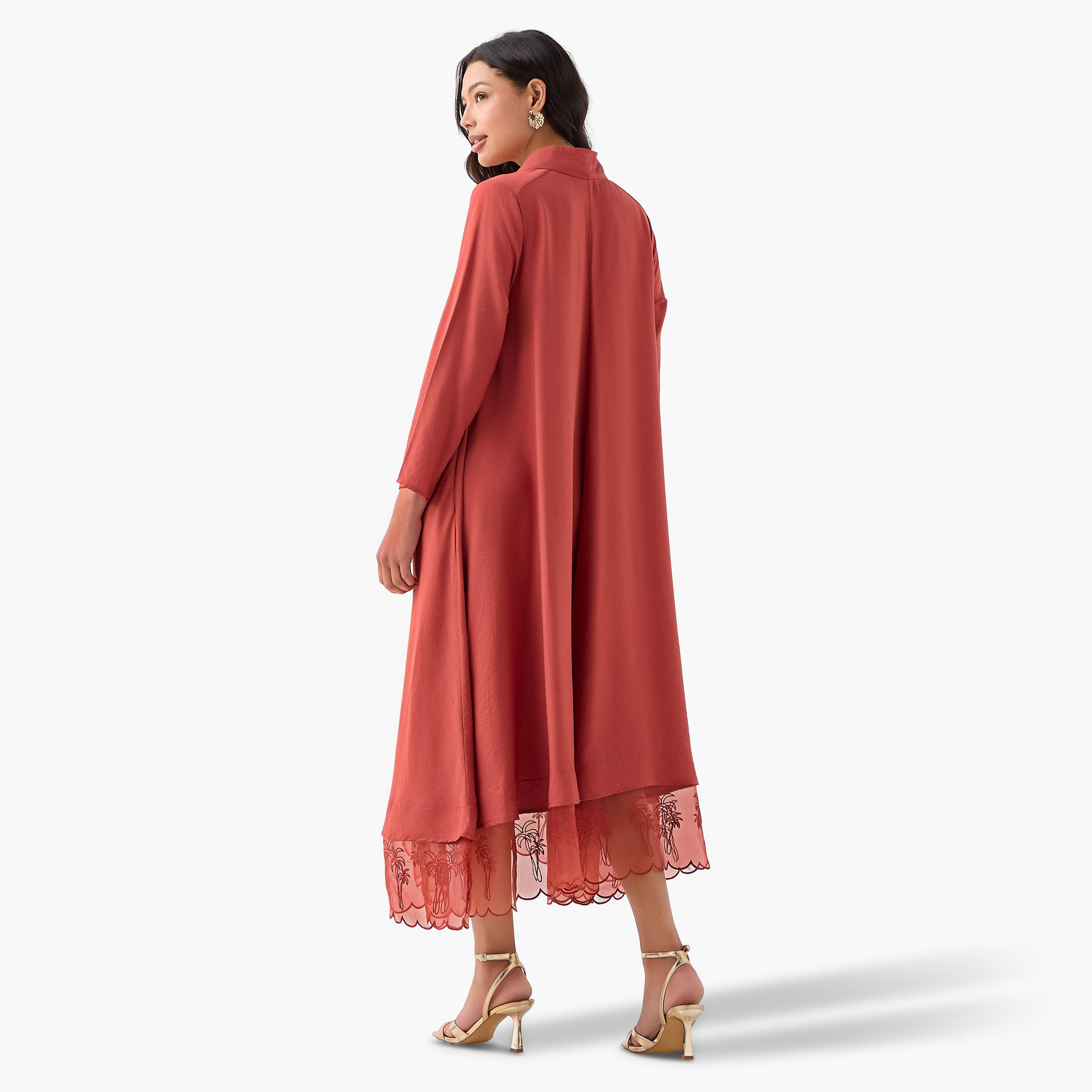 A-line Midi Dress with V-neck-women-clothing-dresses-image-6