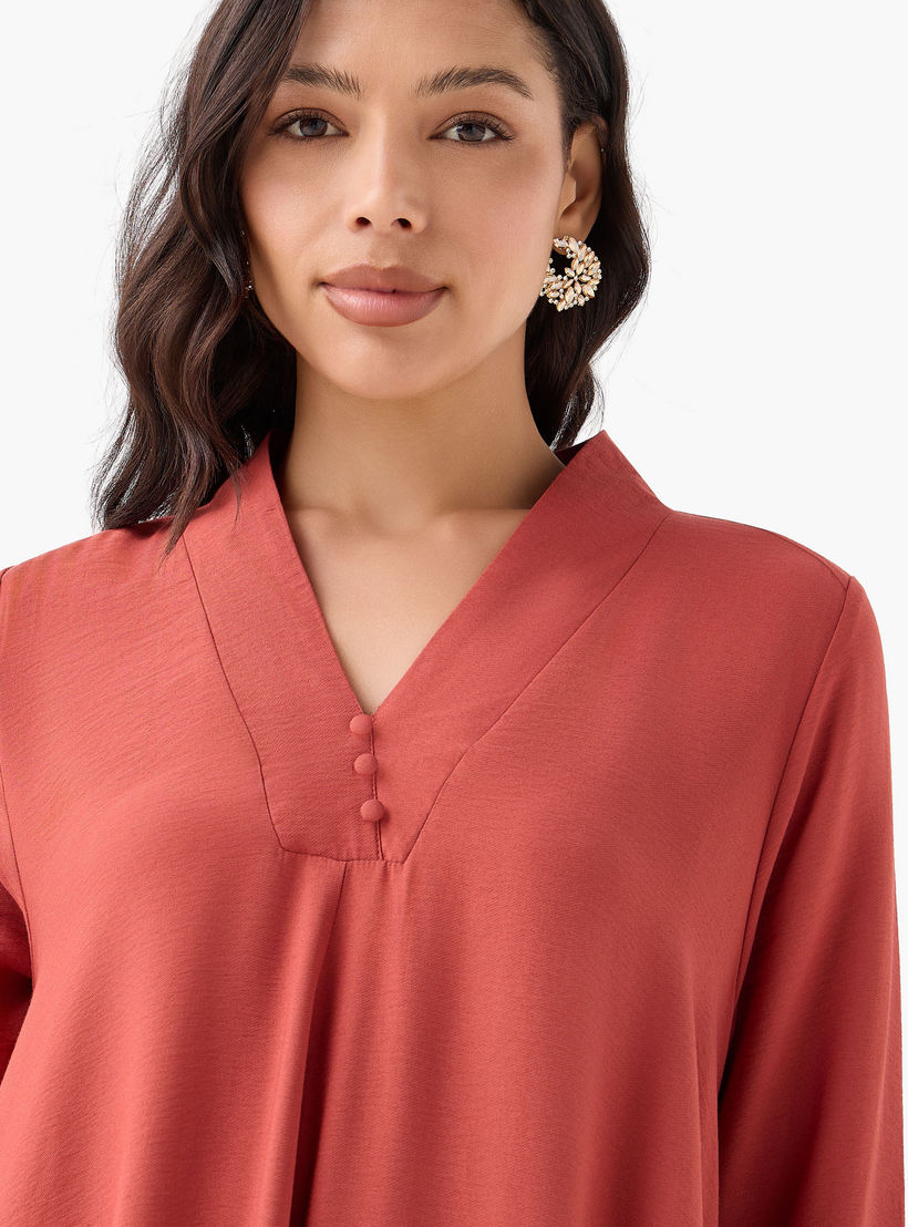 A-line Midi Dress with V-neck-women-clothing-dresses-image-7