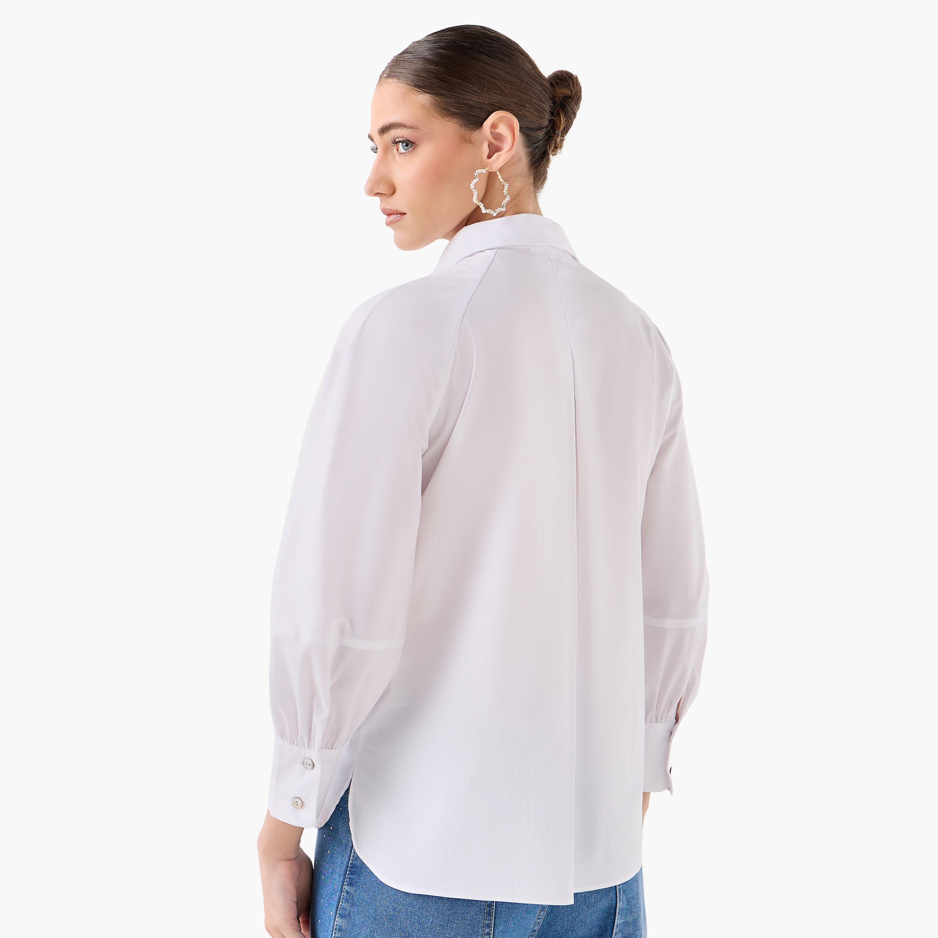 Relaxed Fit Shirt with Concealed Placket-women-clothing-shirtsandblouses-shirts-image-5
