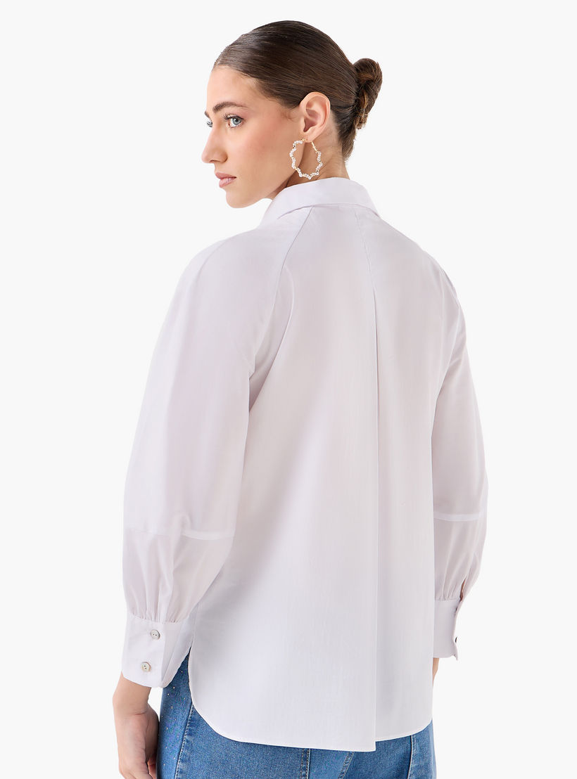 Relaxed Fit Shirt with Concealed Placket-women-clothing-shirtsandblouses-shirts-image-5