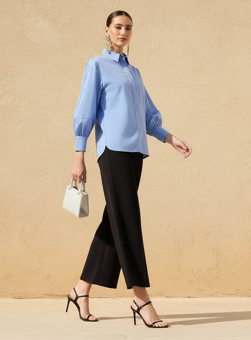 قميص بقصة مريحة وأزرار مخفية-women-clothing-shirtsandblouses-shirts-image-6