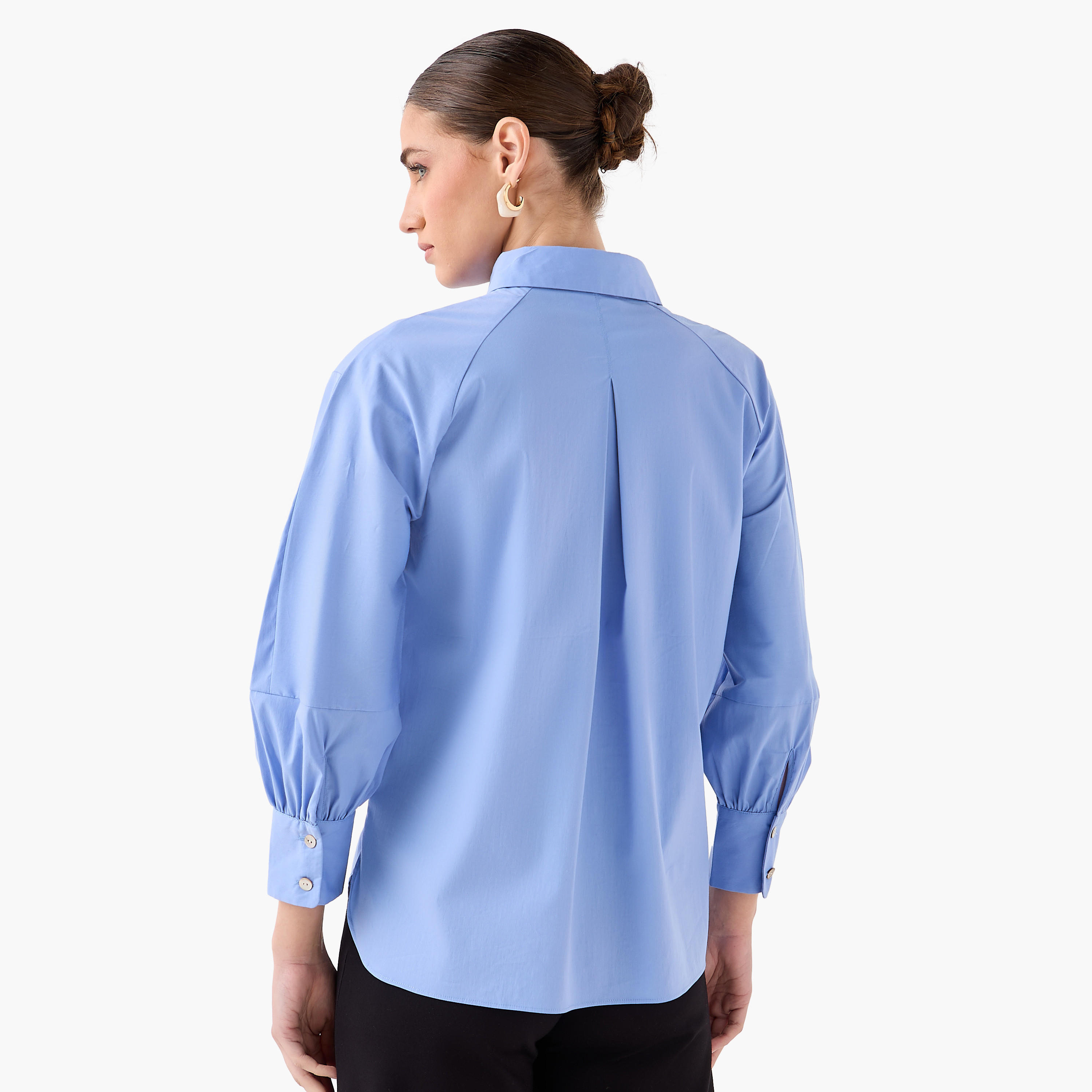 Relaxed Fit Shirt with Concealed Placket-women-clothing-shirtsandblouses-shirts-image-6