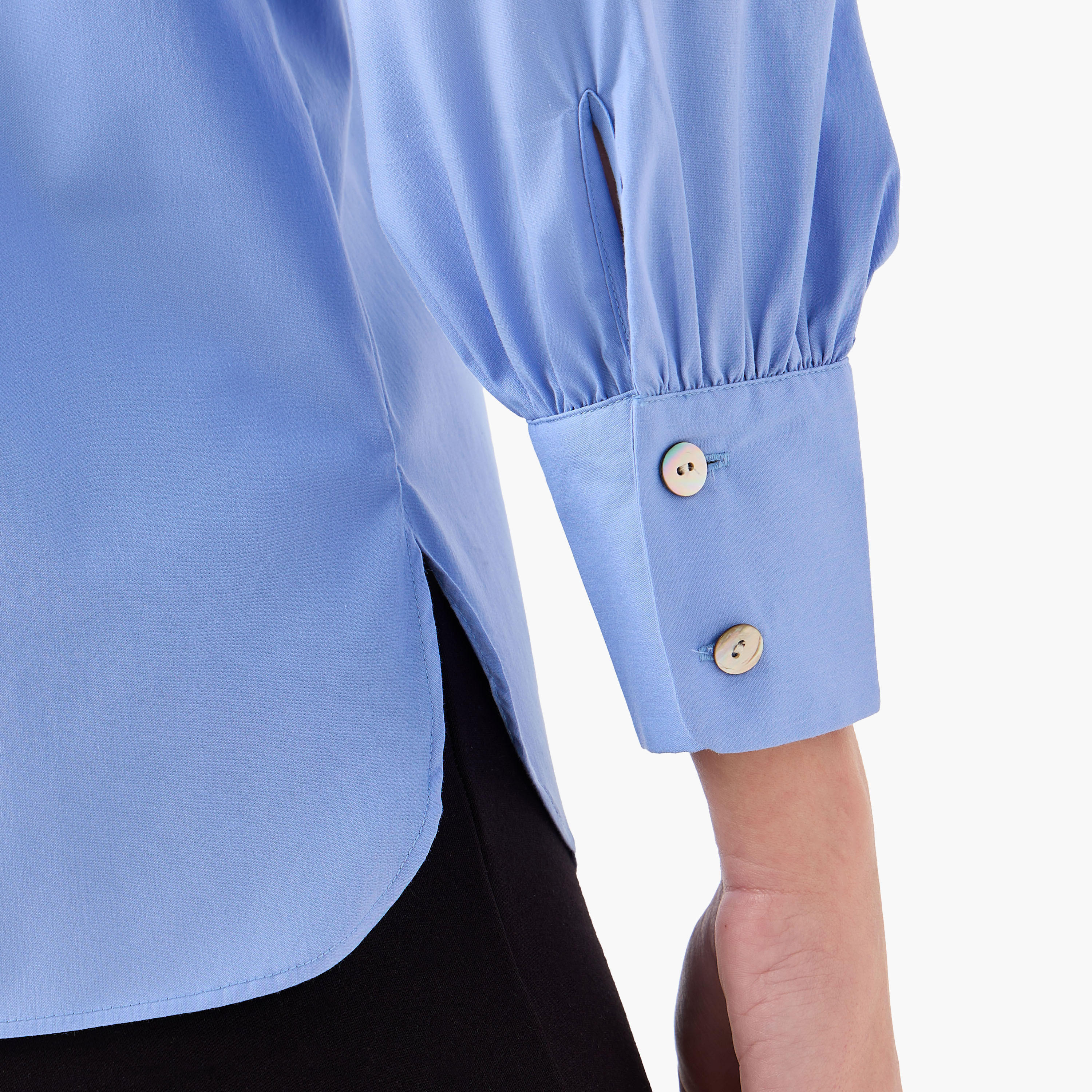 قميص بقصة مريحة وأزرار مخفية-women-clothing-shirtsandblouses-shirts-image-1