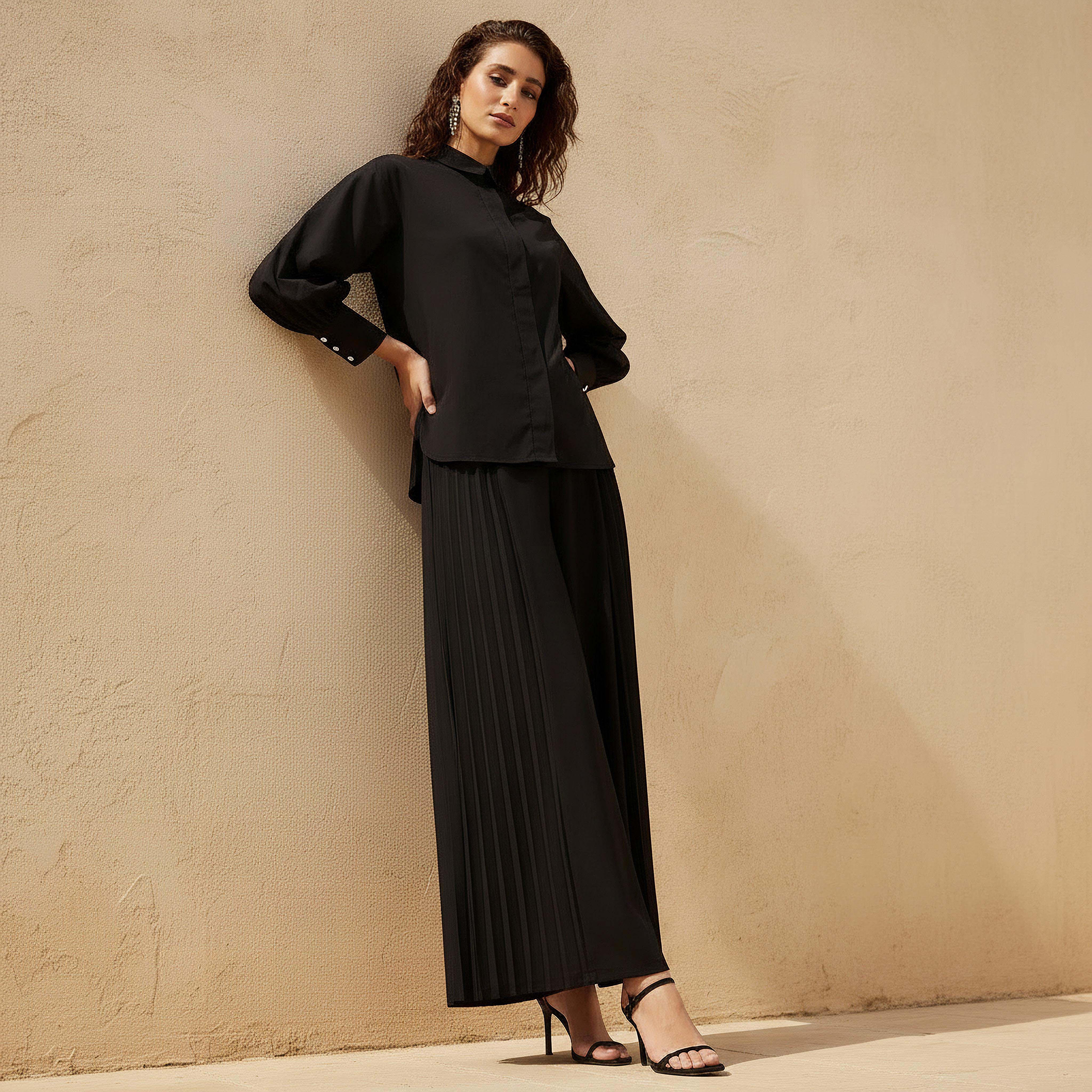 Relaxed Fit Shirt with Concealed Placket-women-clothing-shirtsandblouses-shirts-image-3