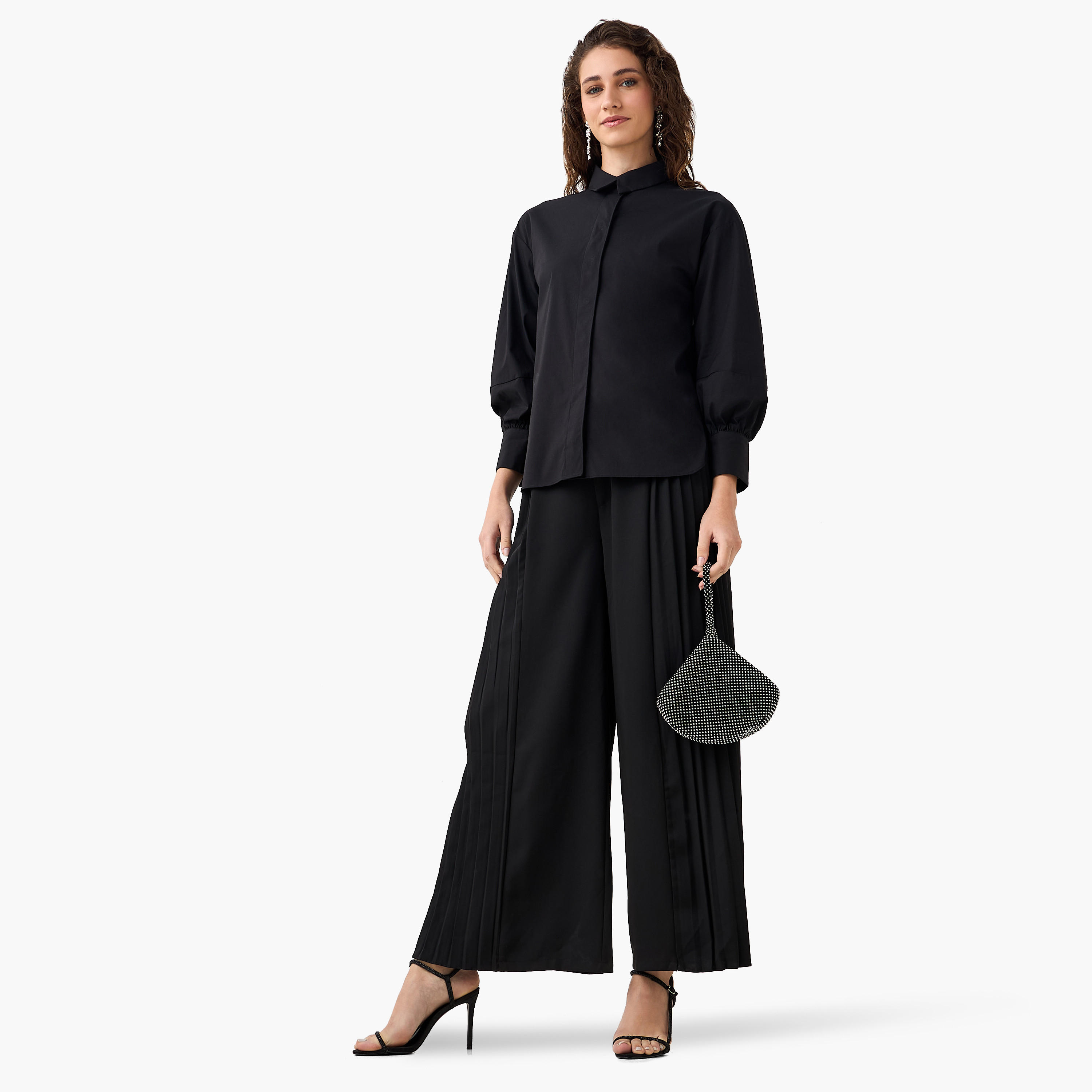 Relaxed Fit Shirt with Concealed Placket-women-clothing-shirtsandblouses-shirts-image-5