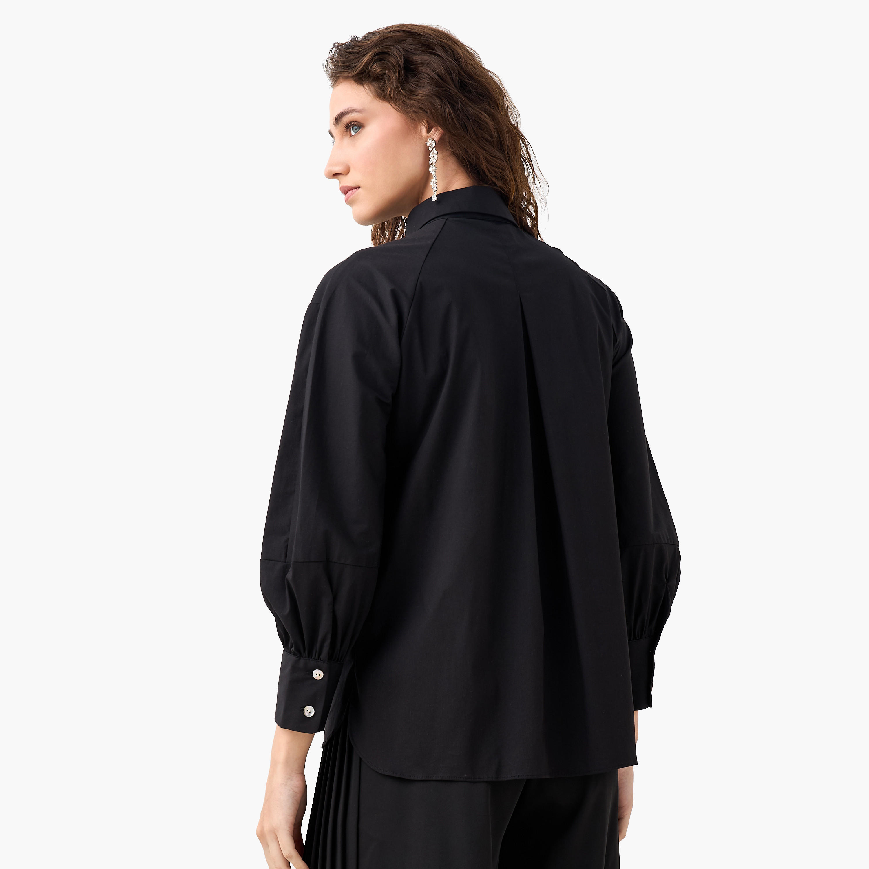 Relaxed Fit Shirt with Concealed Placket-women-clothing-shirtsandblouses-shirts-image-6
