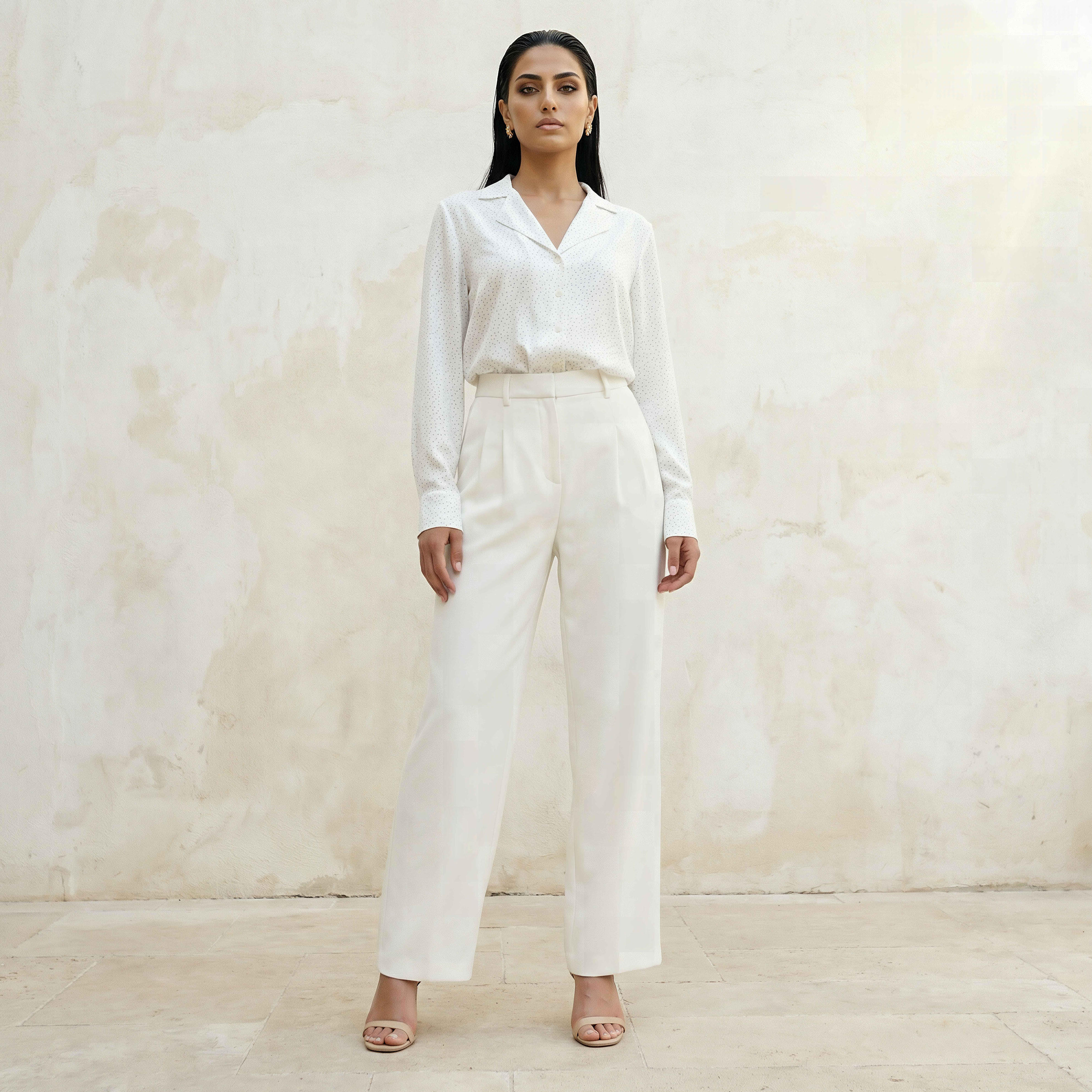 بنطلون رسمي بقصة عادية وكسرات-women-clothing-bottoms-trousers-image-2