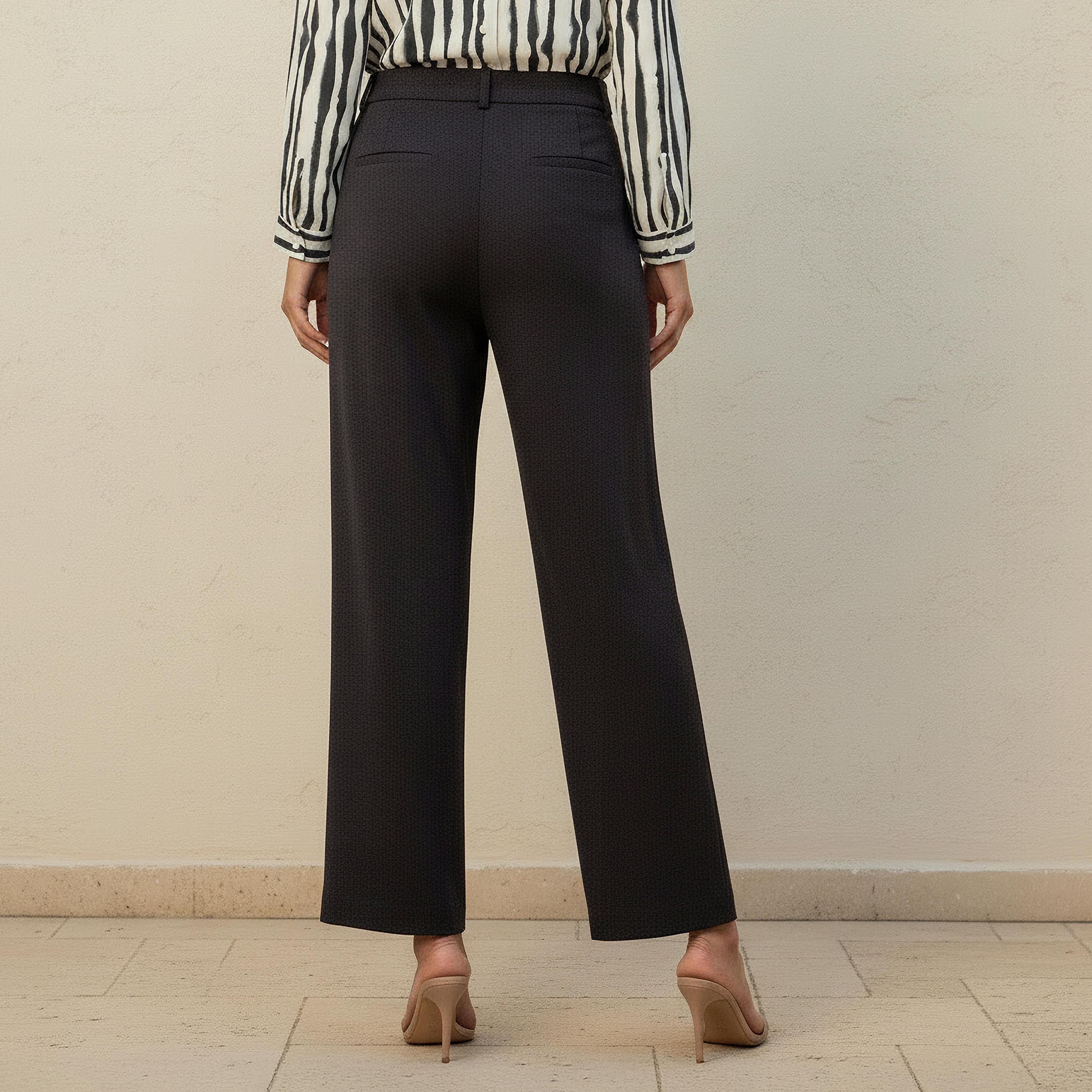 بنطلون رسمي بقصة عادية وكسرات-women-clothing-bottoms-trousers-image-1