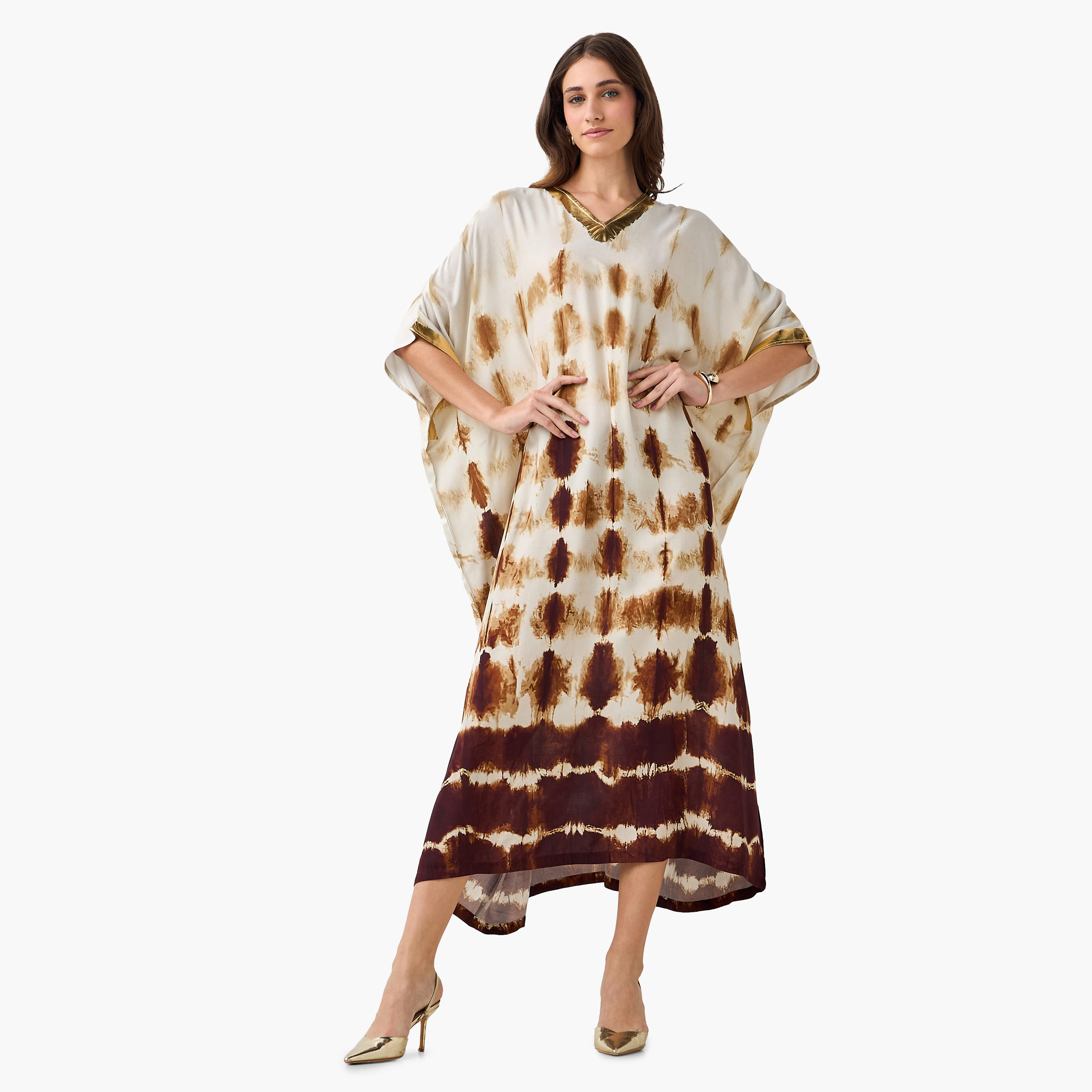 فستان قفطان بياقة V وطبعات-women-clothing-dresses-image-3
