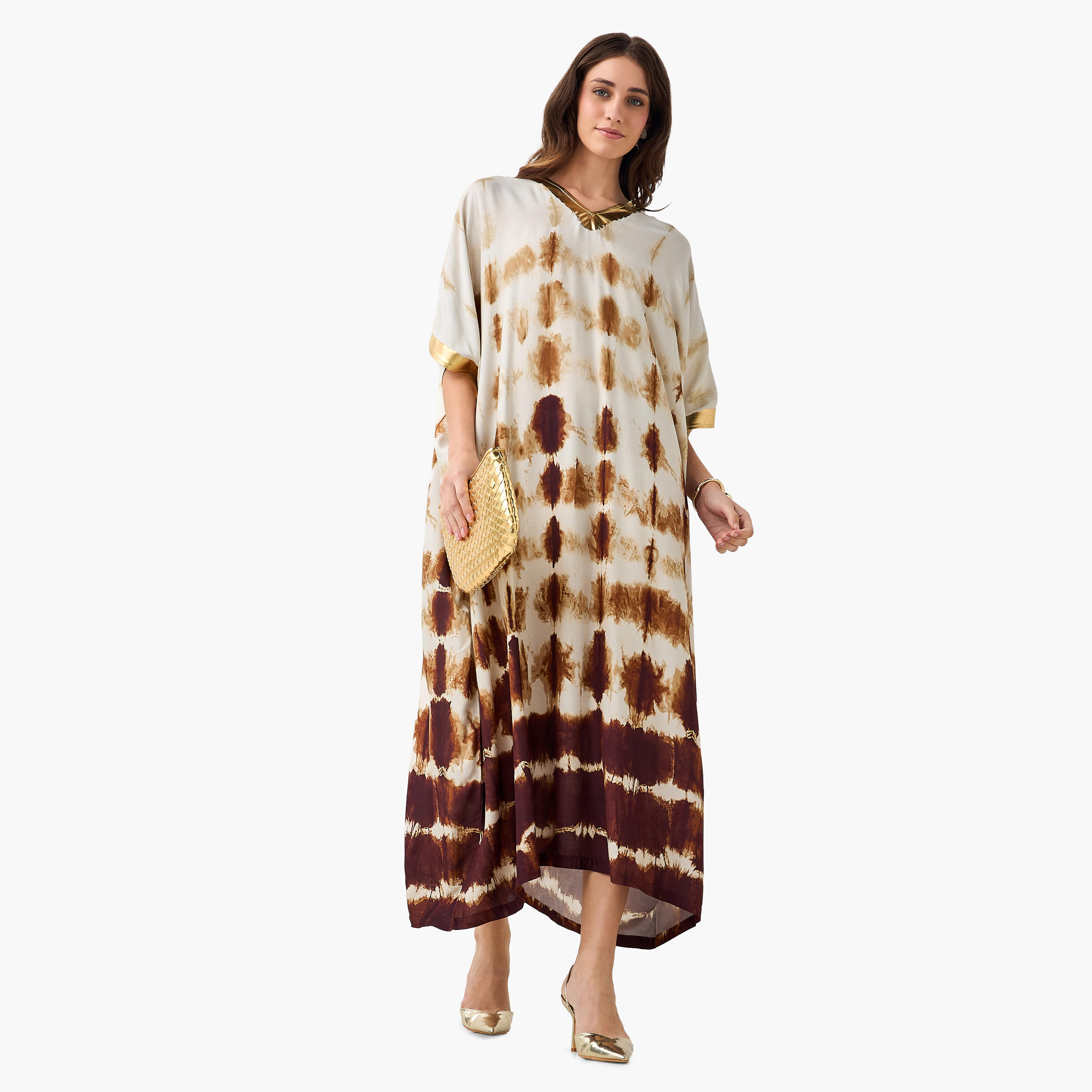 فستان قفطان بياقة V وطبعات-women-clothing-dresses-image-4