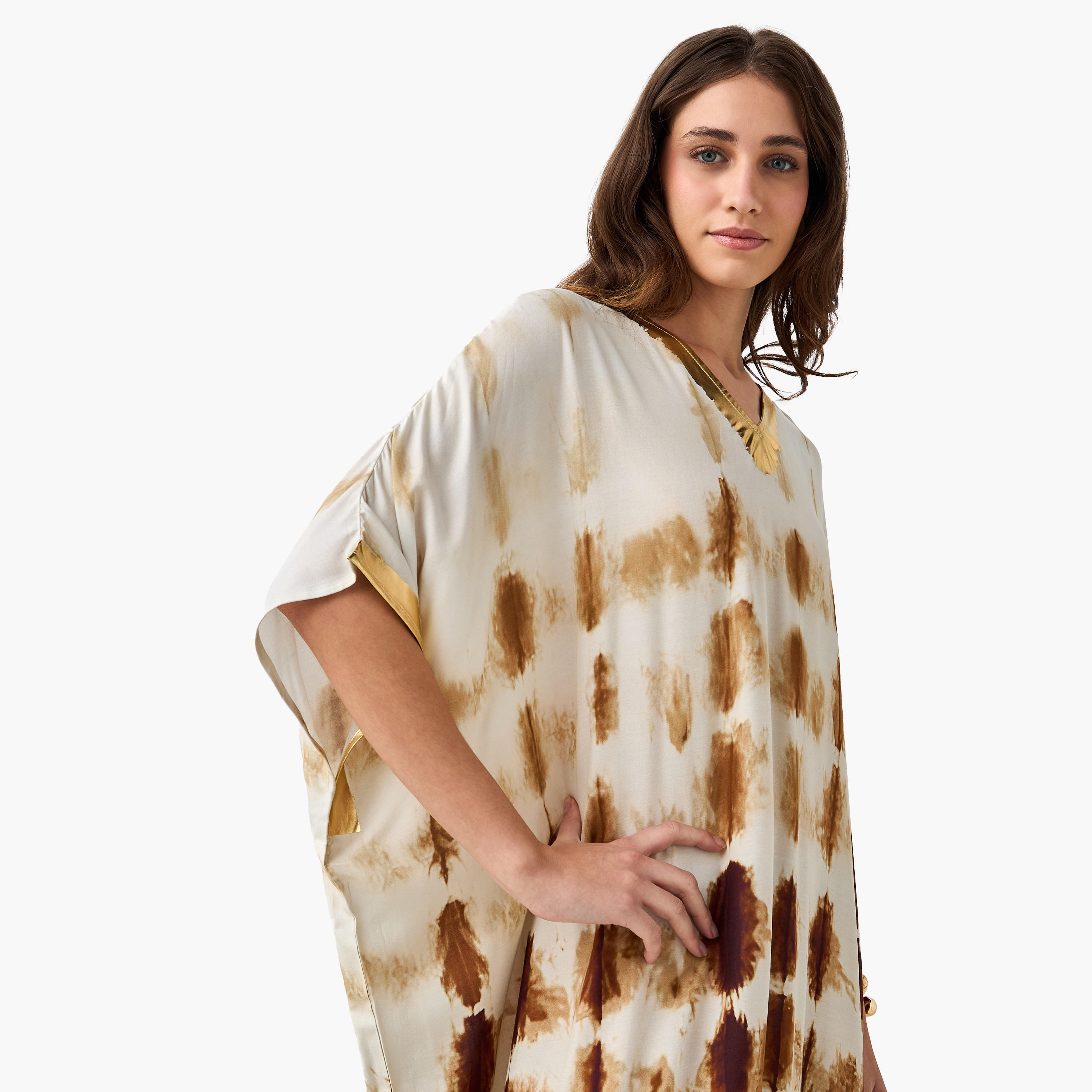 فستان قفطان بياقة V وطبعات-women-clothing-dresses-image-7