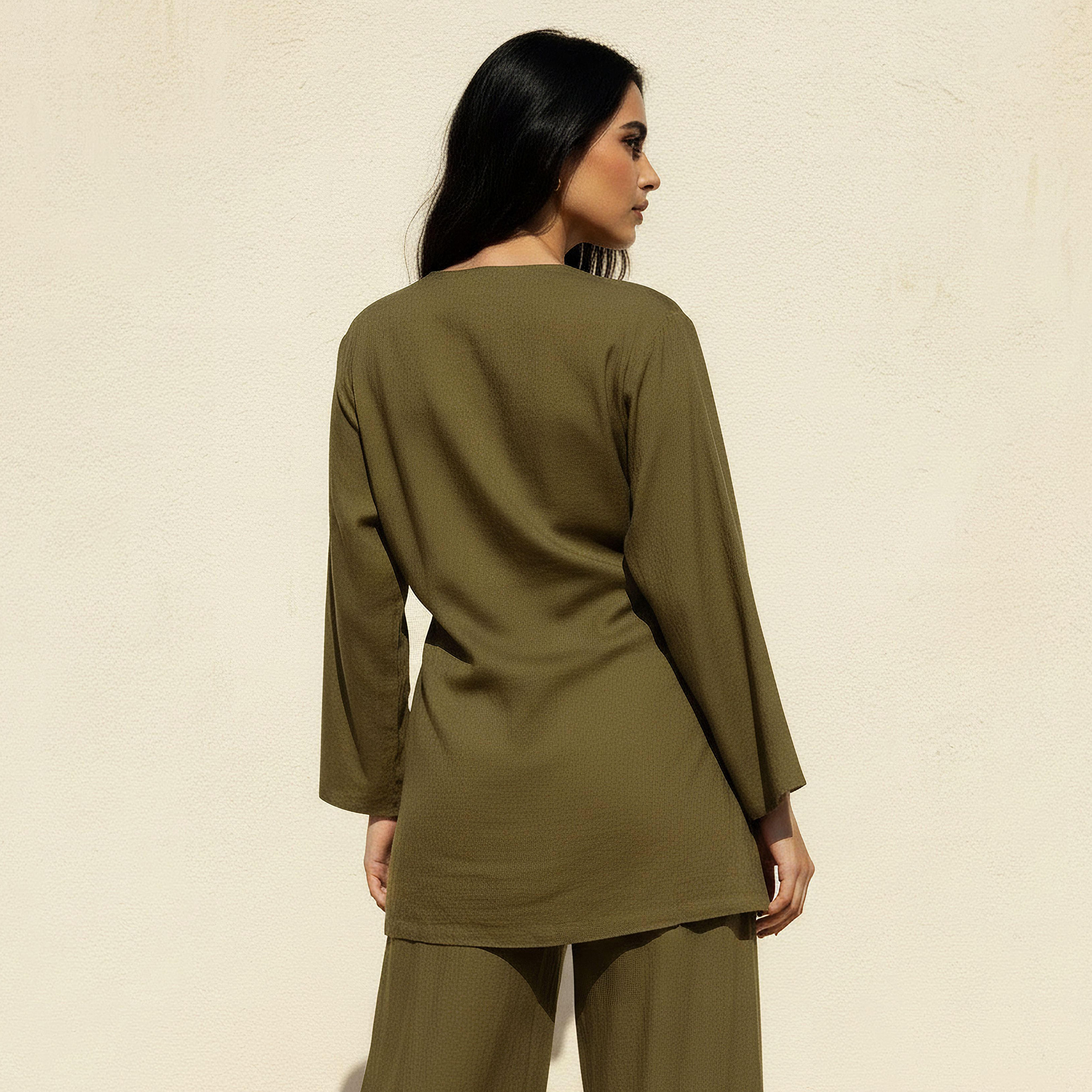 Relaxed Fit Linen Blend Wrap Top with Tie-Up Detail-women-clothing-shirtsandblouses-blouses-image-4