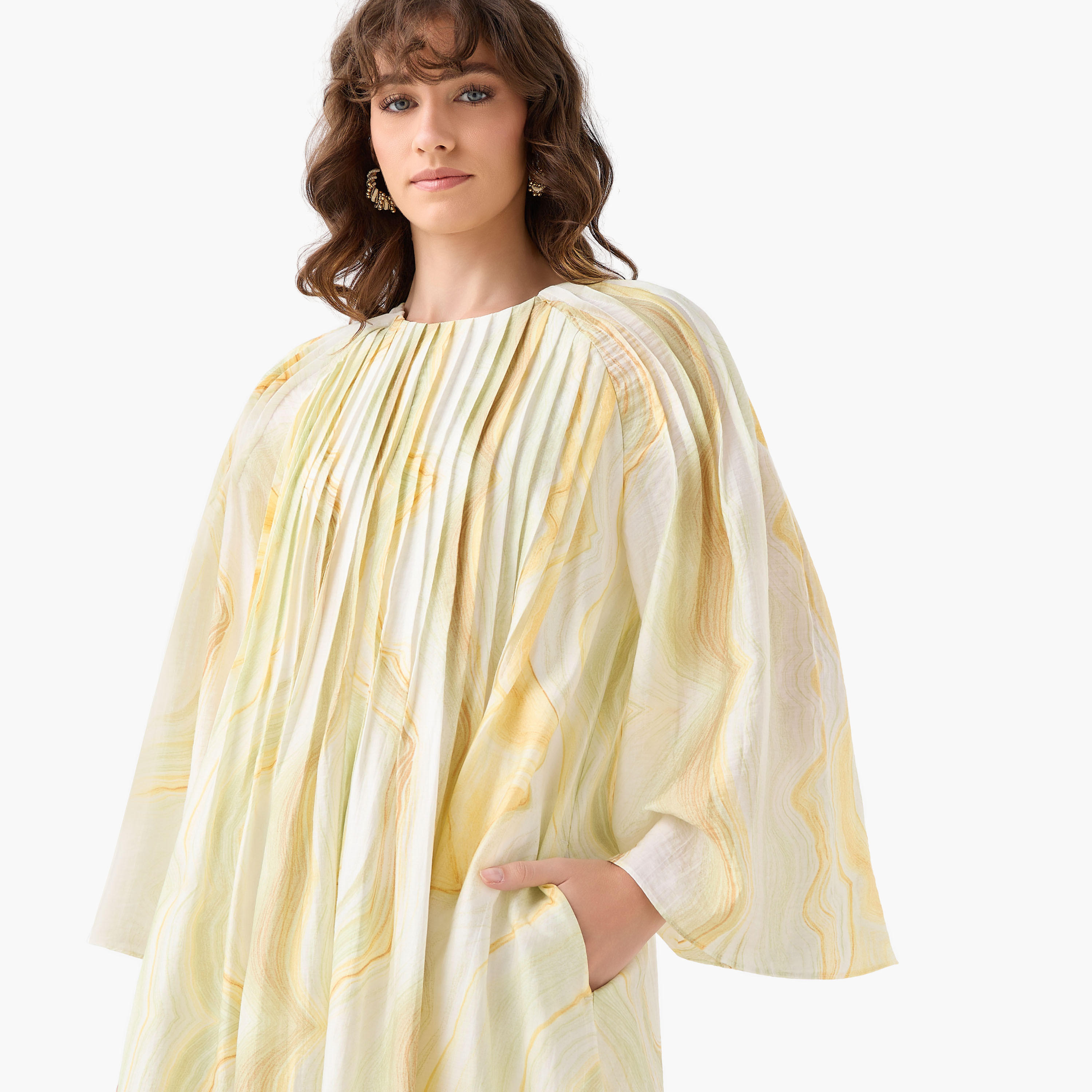 فستان ميدي إيه لاين بتفاصيل بينتوك-women-clothing-dresses-image-6