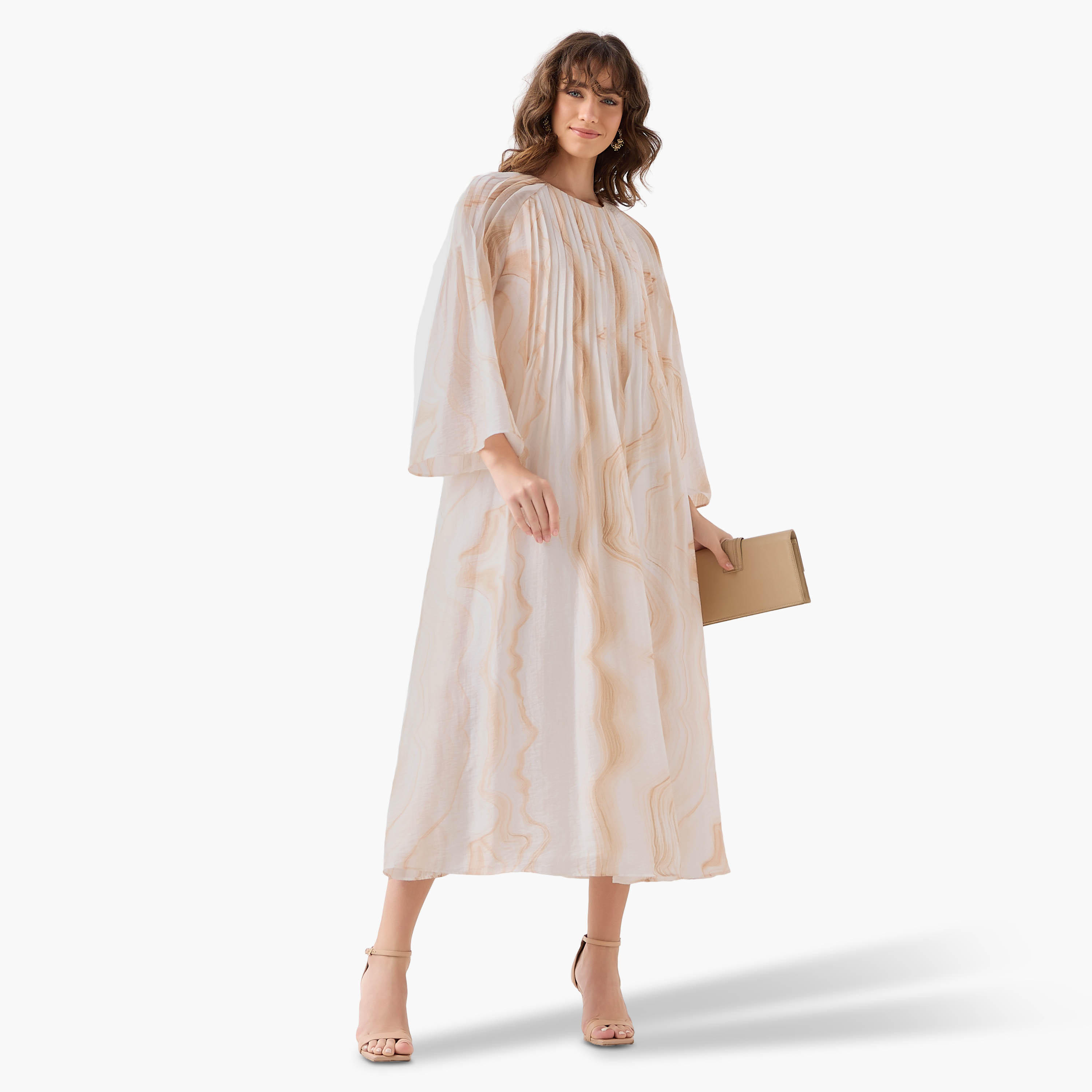 A-line Midi Dress with Pintuck Detail-women-clothing-dresses-image-3