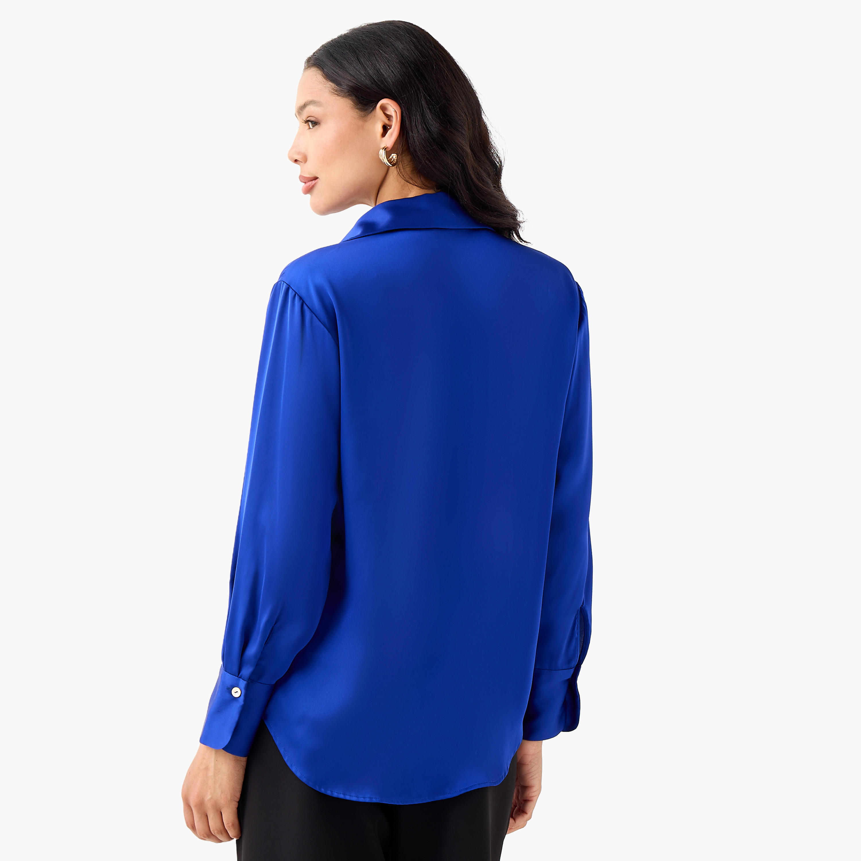 قميص بوليستر بقصة عادية وأكمام طويلة-women-clothing-shirtsandblouses-shirts-image-4