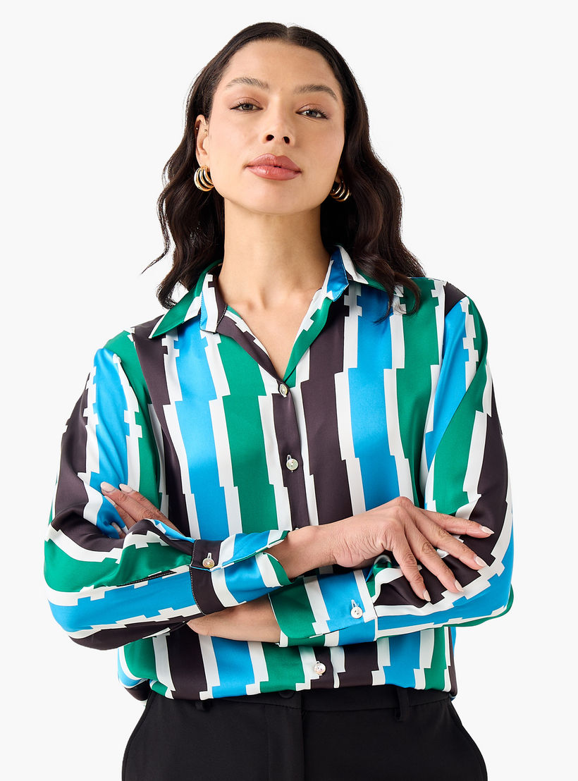 Regular Fit Polyester Shirt with Long Sleeves-women-clothing-shirtsandblouses-shirts-image-4