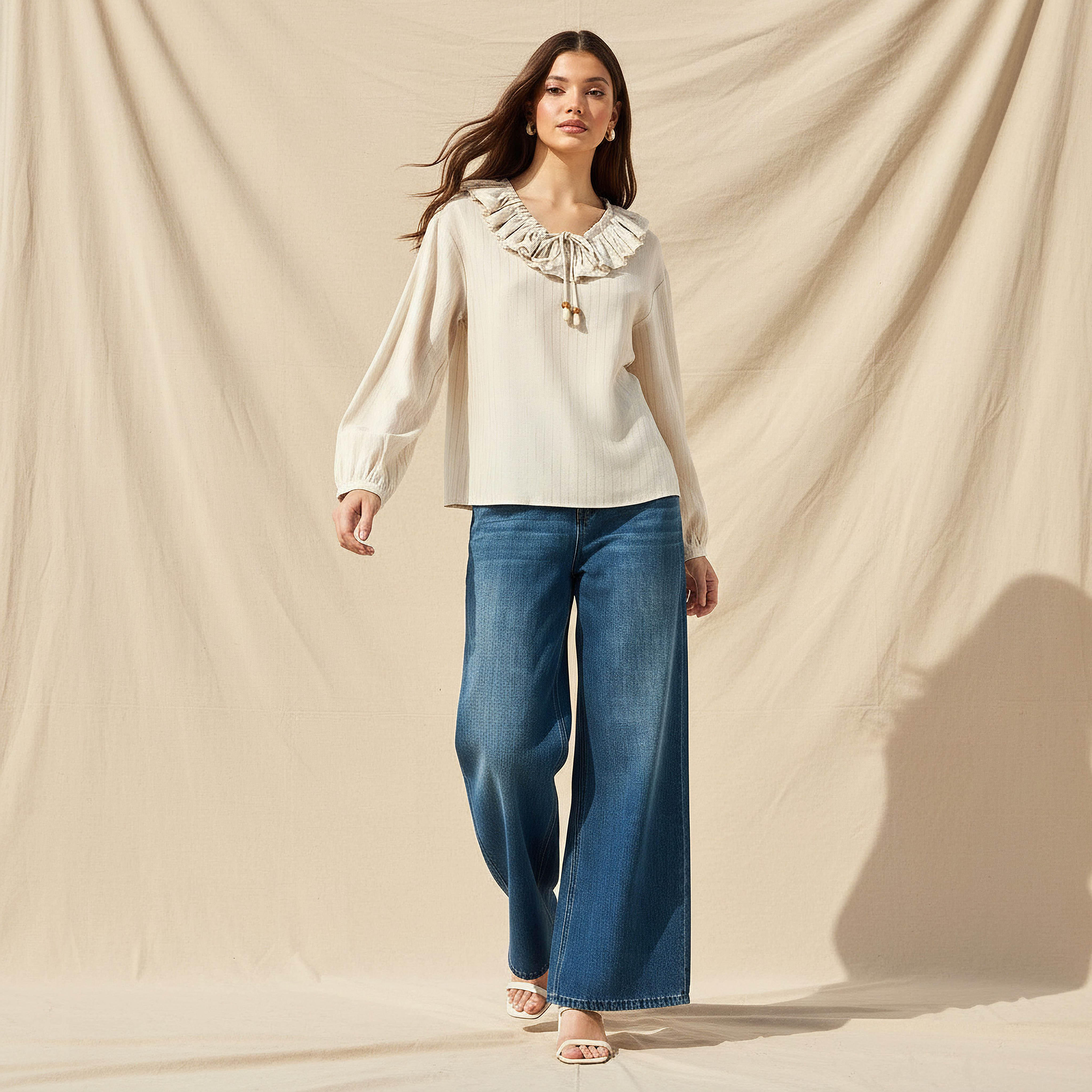 Relaxed Fit Top with Ruffles-women-clothing-shirtsandblouses-blouses-image-2