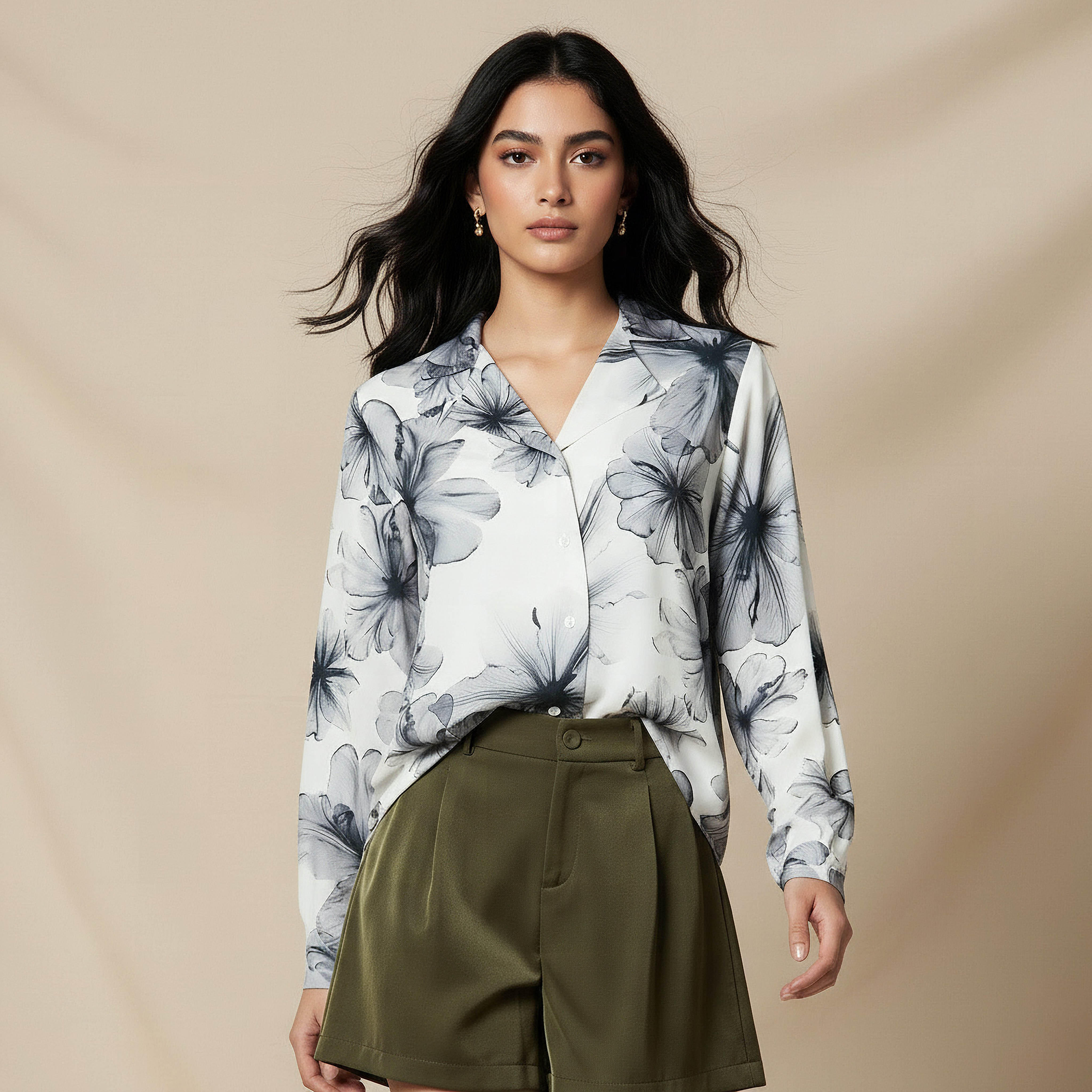 قميص أنيق فضفاض بطبعات زهور-women-clothing-shirtsandblouses-shirts-image-1