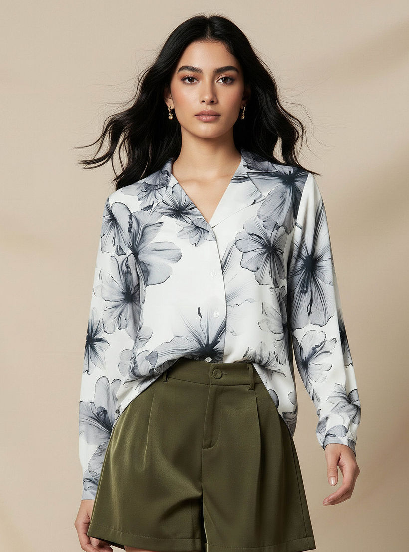 قميص أنيق فضفاض بطبعات زهور-women-clothing-shirtsandblouses-shirts-image-1