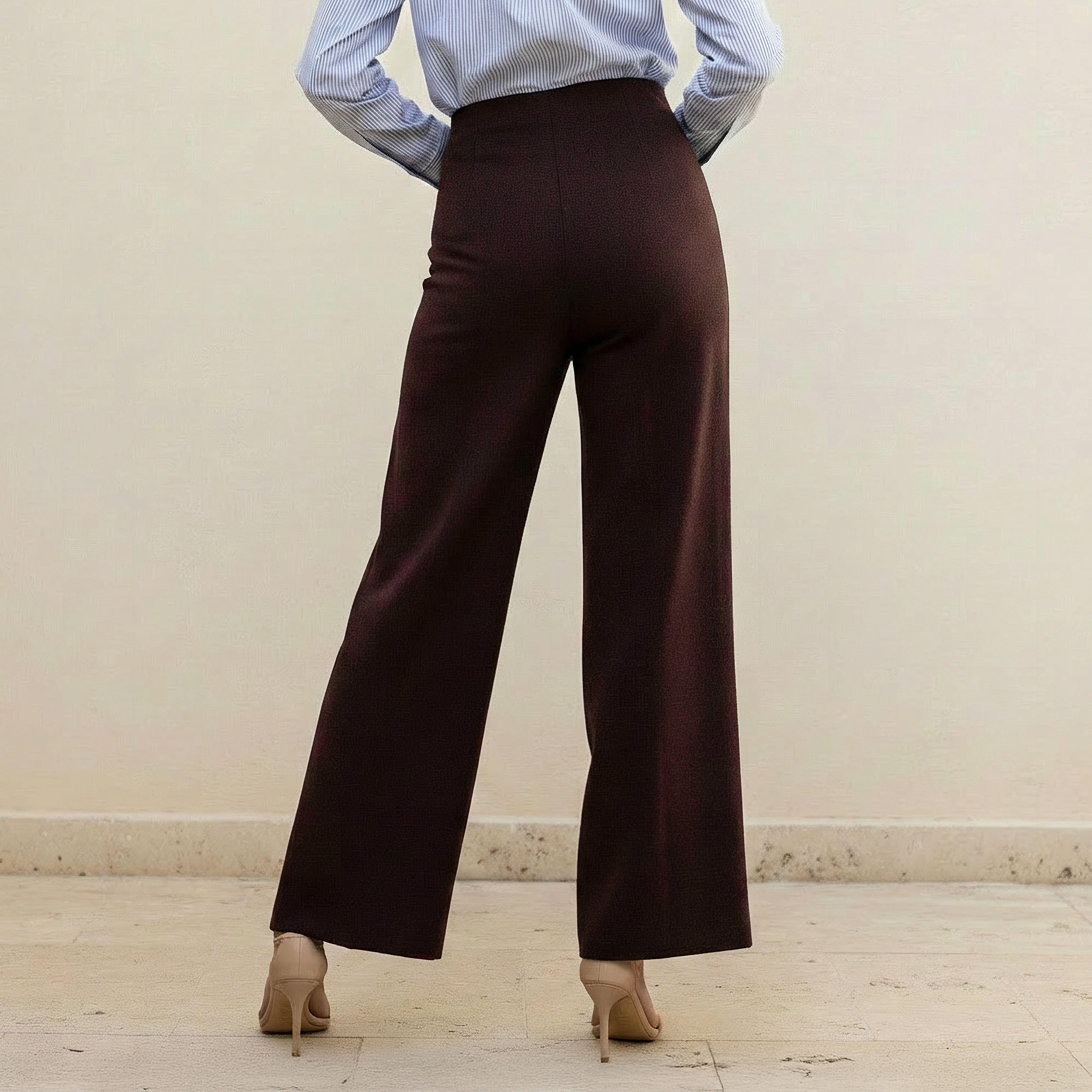 بنطلون بساق واسعة وخصر عالي وطول كامل-women-clothing-bottoms-trousers-image-4