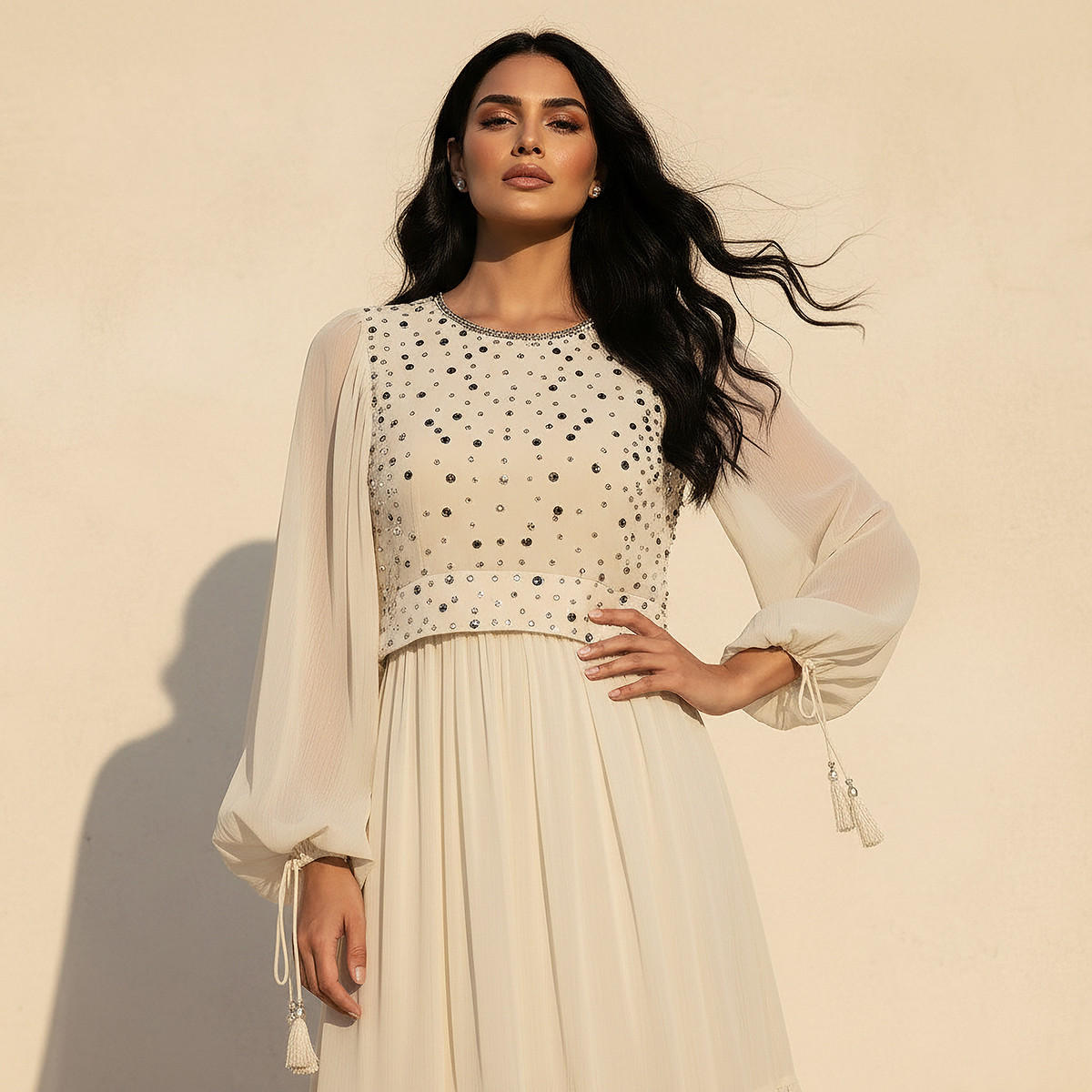 A-line Maxi Dress with Embellished Detail-women-clothing-dresses-image-3