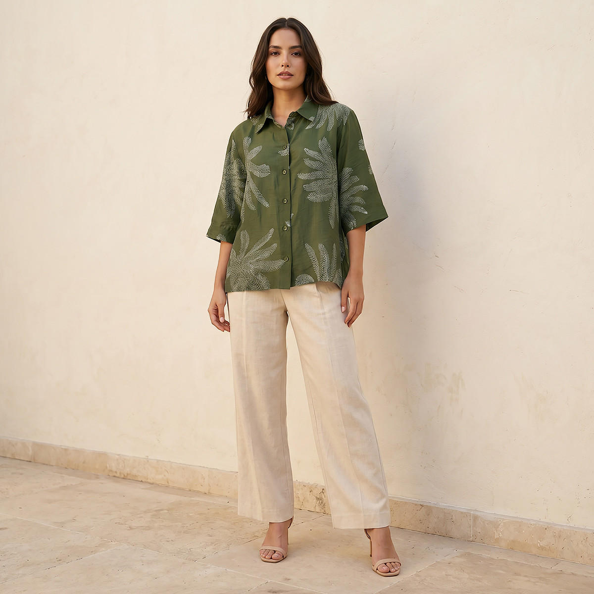 Relaxed Fit Shirt with Leaf Print-women-clothing-shirtsandblouses-shirts-image-3