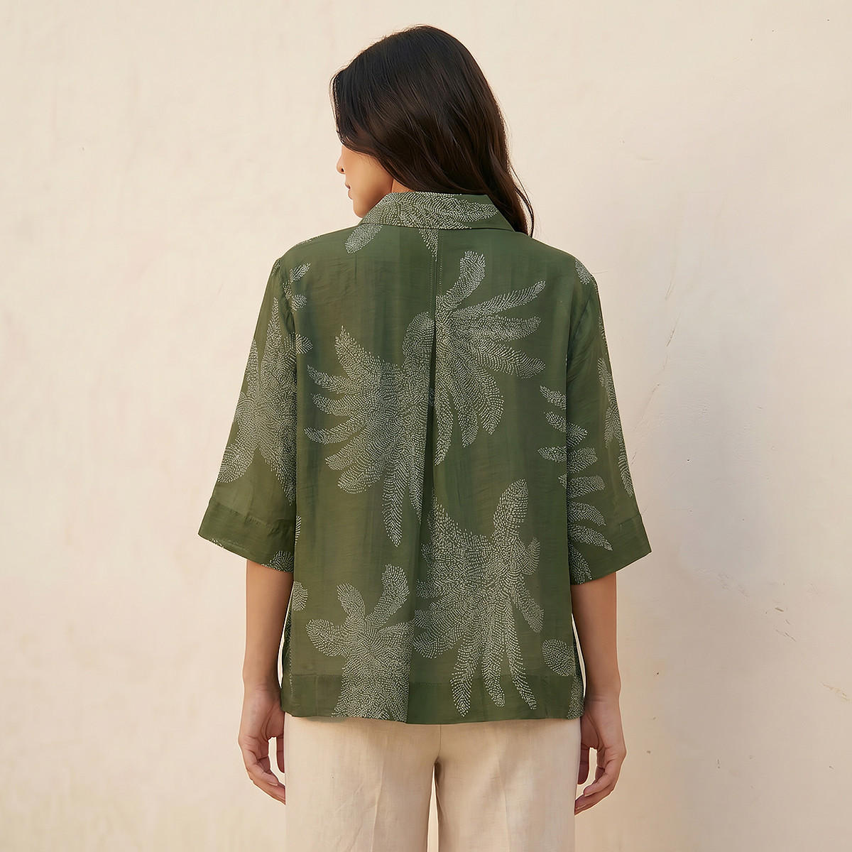 Relaxed Fit Shirt with Leaf Print-women-clothing-shirtsandblouses-shirts-image-4