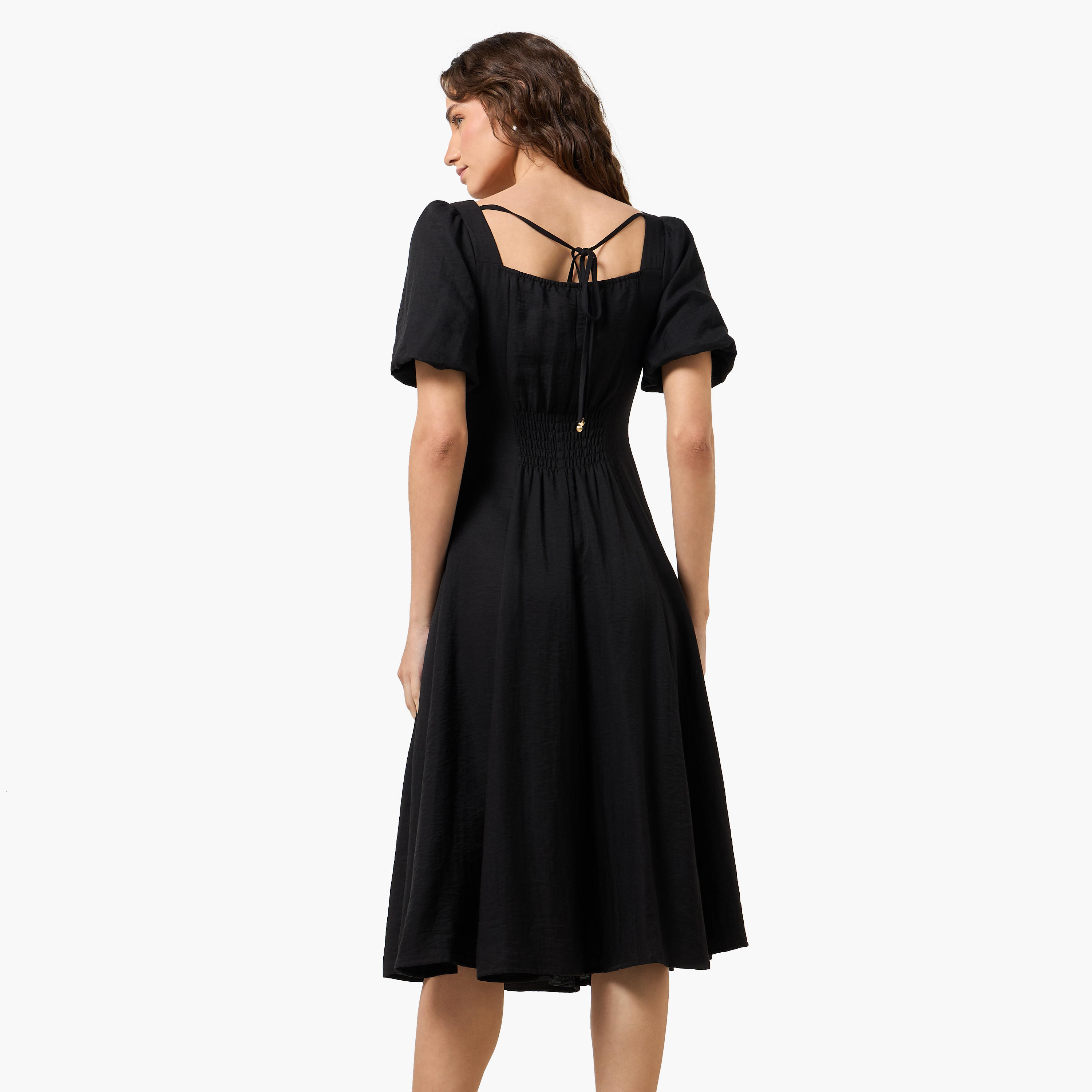 A-line Midi Women Dress with Square Neck-women-clothing-dresses-image-4